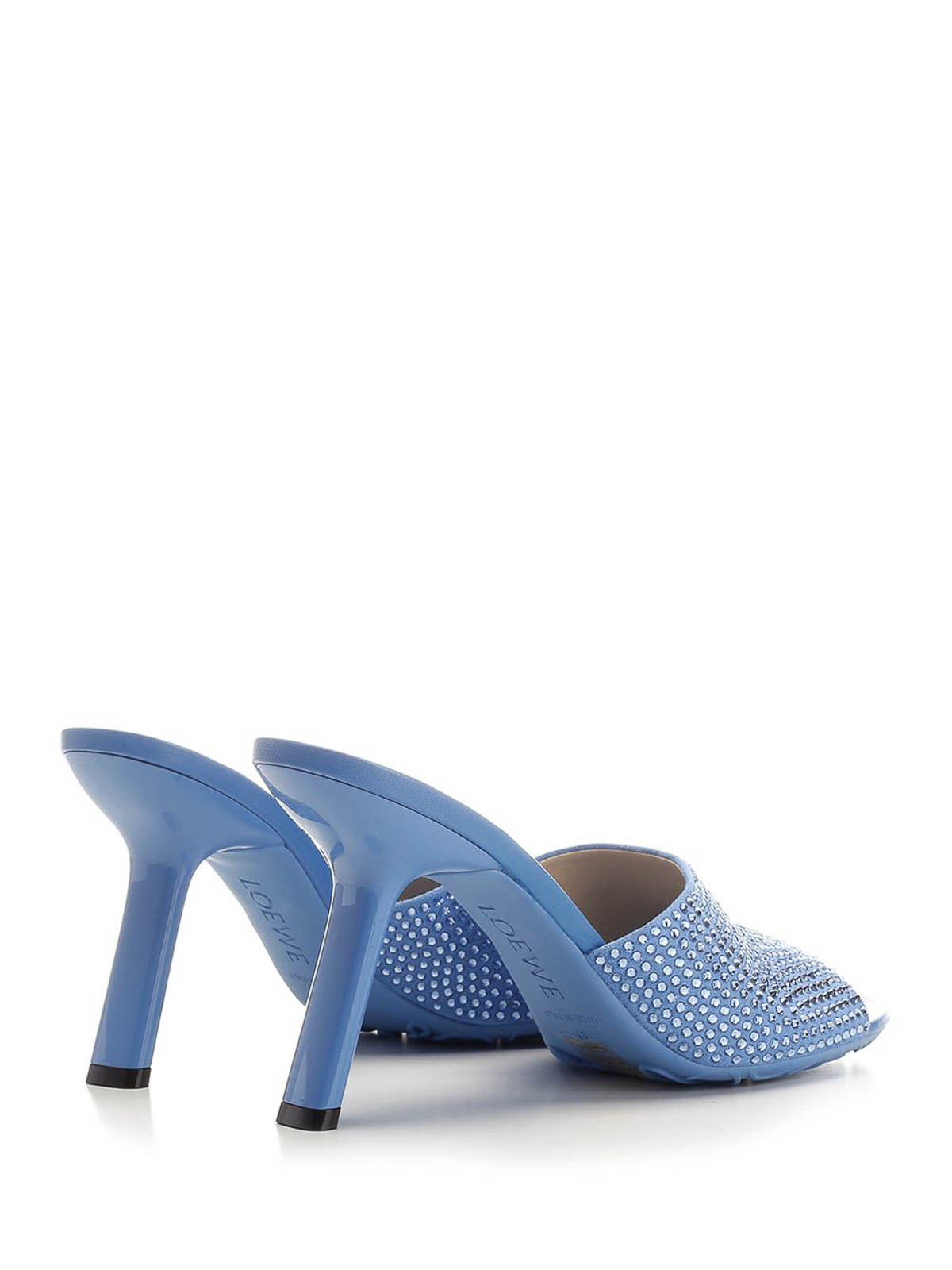 Loewe Petal Heeled Sandal In Blue