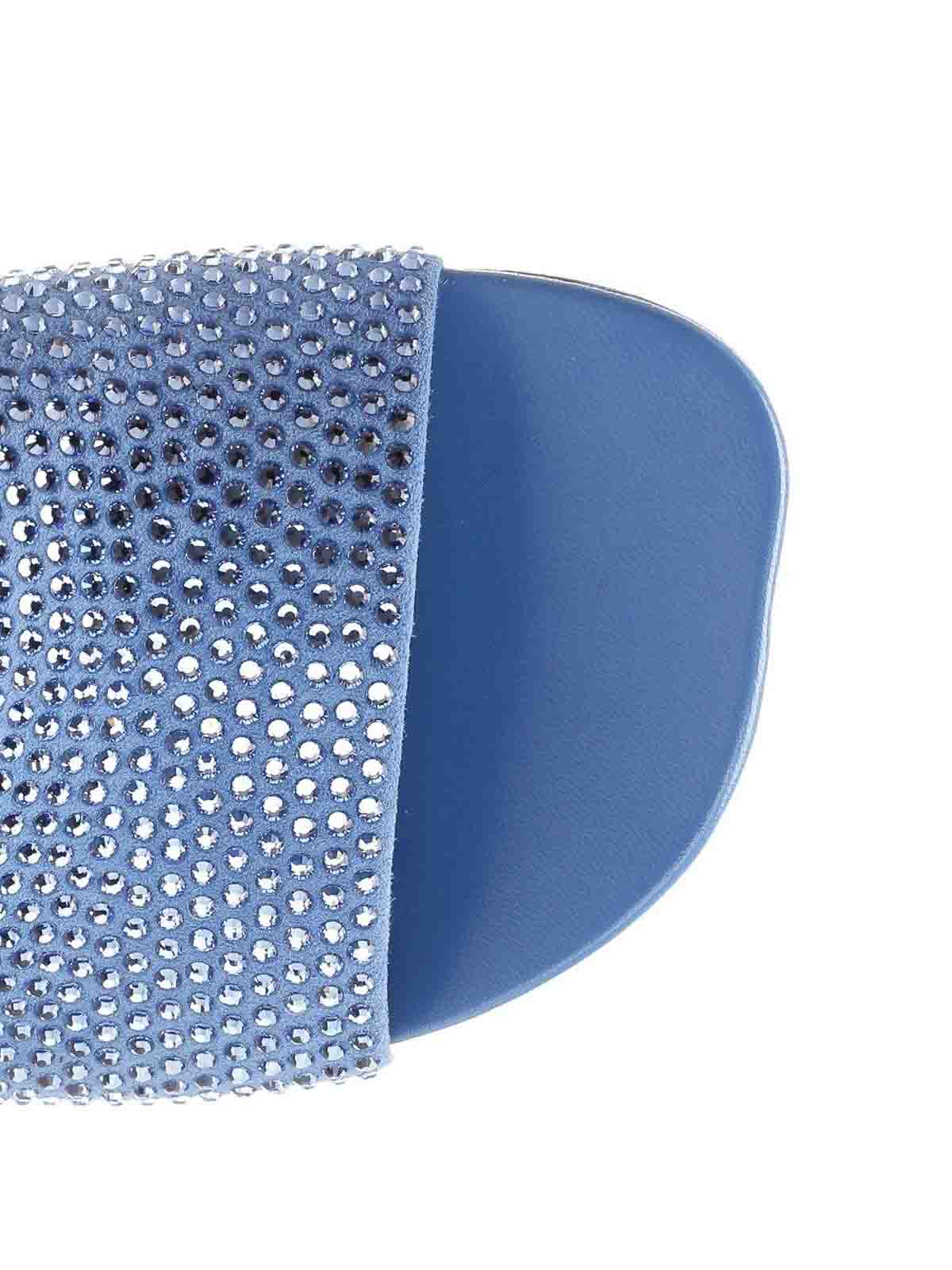 Loewe Petal Heeled Sandal In Blue