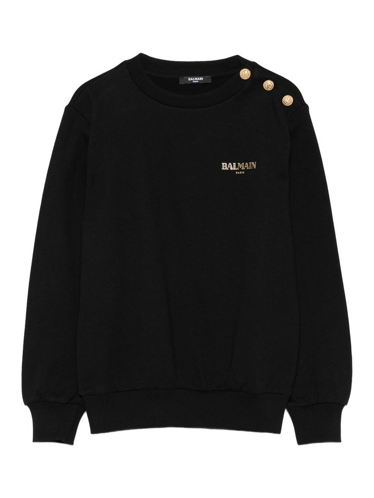 Balmain Kids' Black Crewneck Sweatshirt