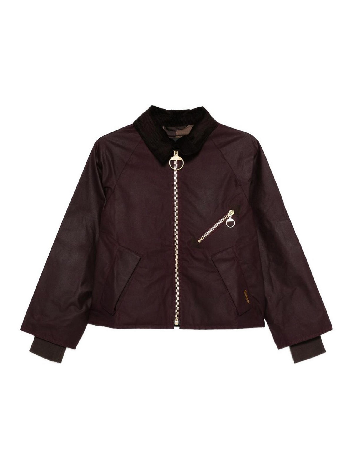 Barbour Shade Of Purple Jacket With A Ribbed Collar In Purple
