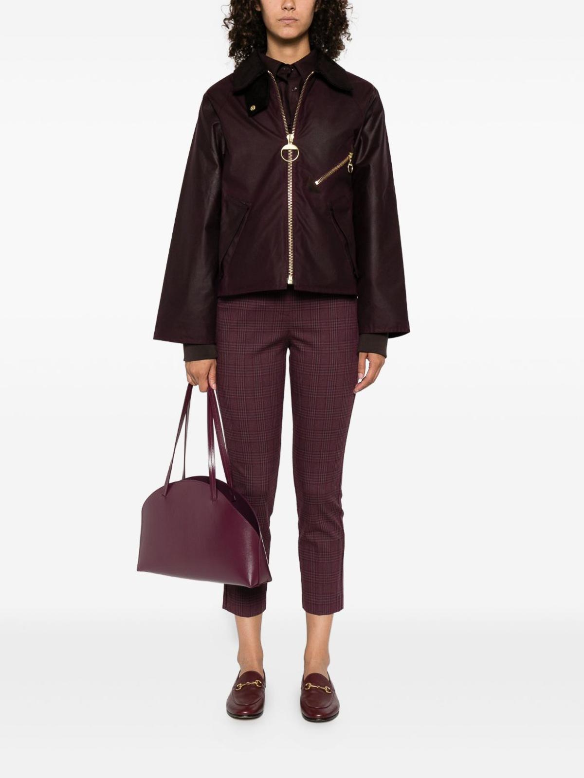 Barbour Shade Of Purple Jacket With A Ribbed Collar In Purple