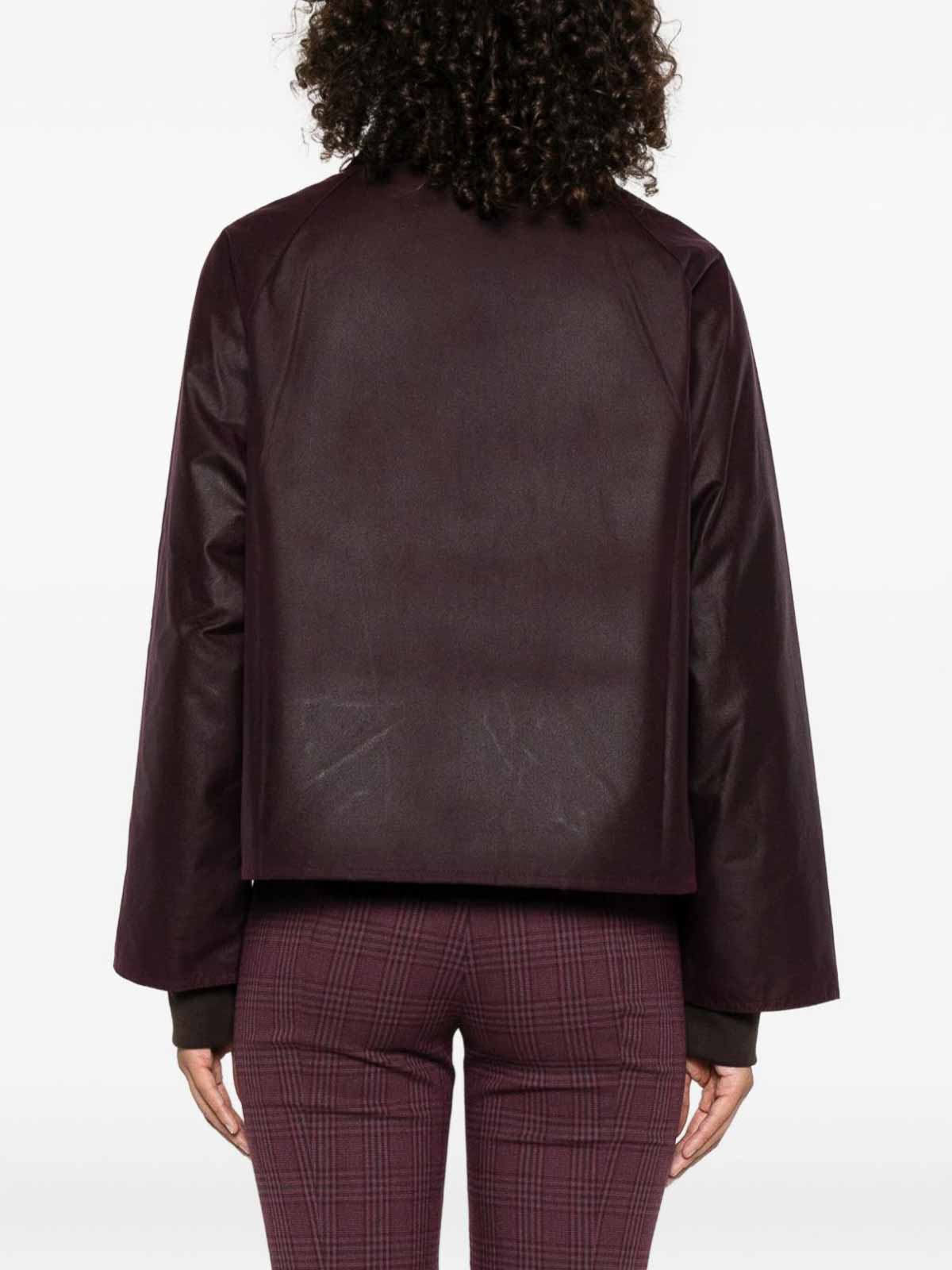 Barbour Shade Of Purple Jacket With A Ribbed Collar In Purple