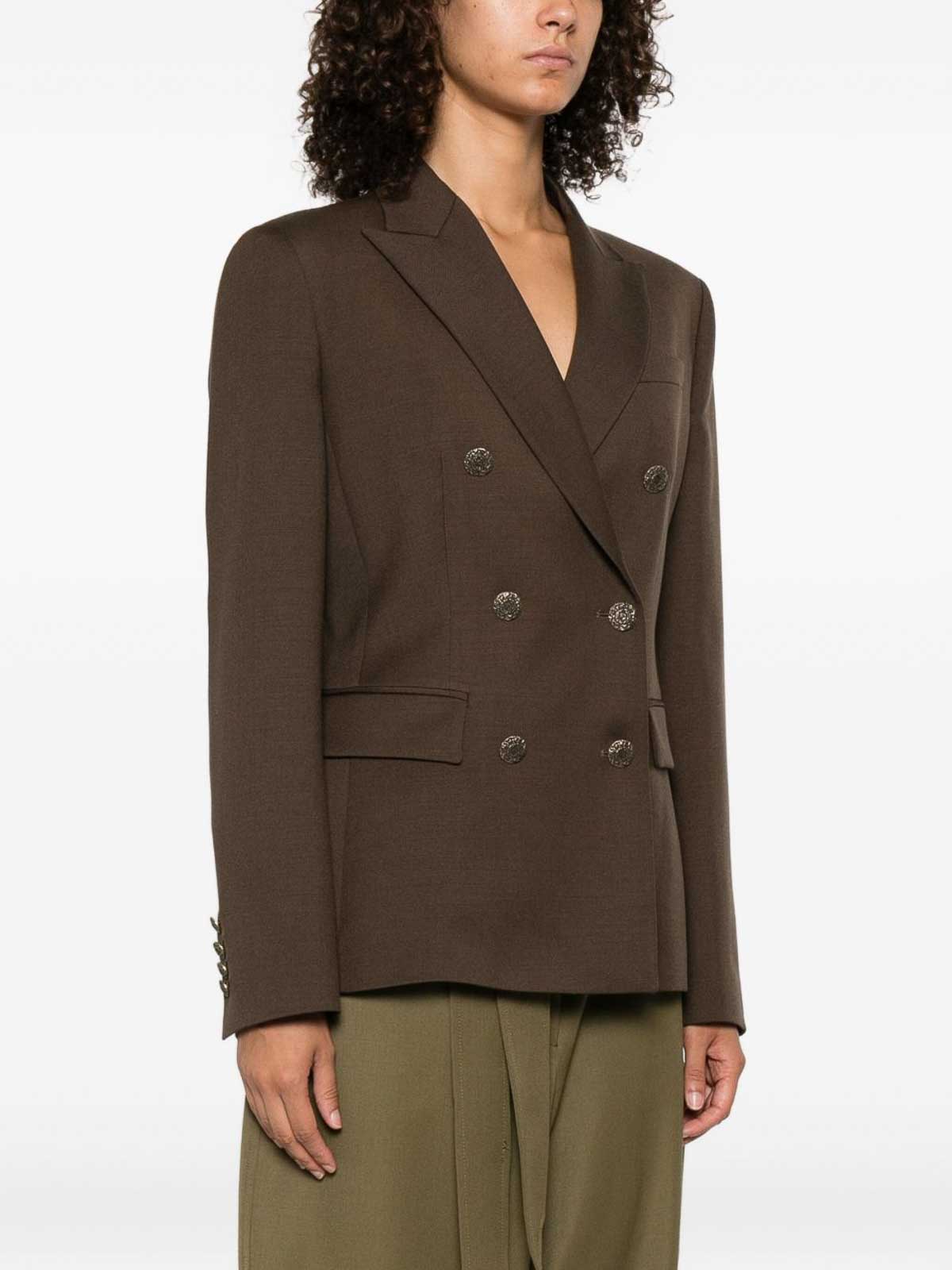 Dondup Double-breasted Buttoned Jacket In Black