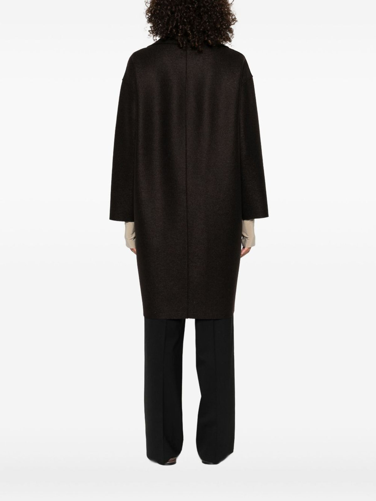 Harris Wharf London Double-breasted Wool Coat In Brown