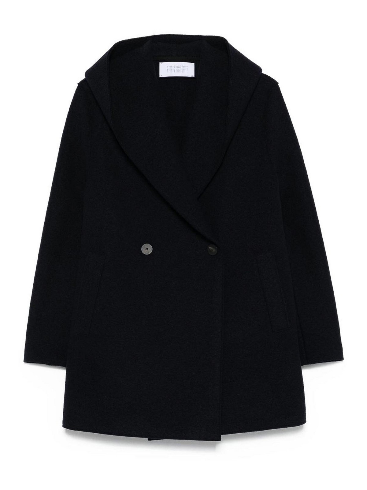 Harris Wharf London Double-breasted Blue Wool Coat