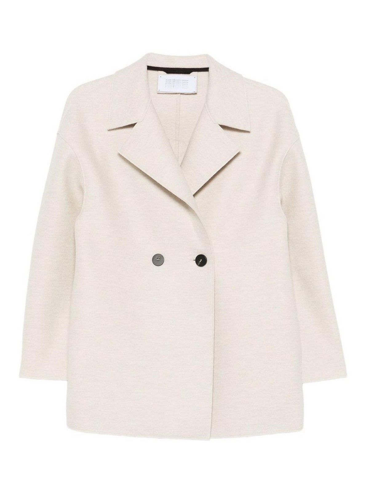 Harris Wharf London Short Double-breasted Coat In Light Beige In Sand