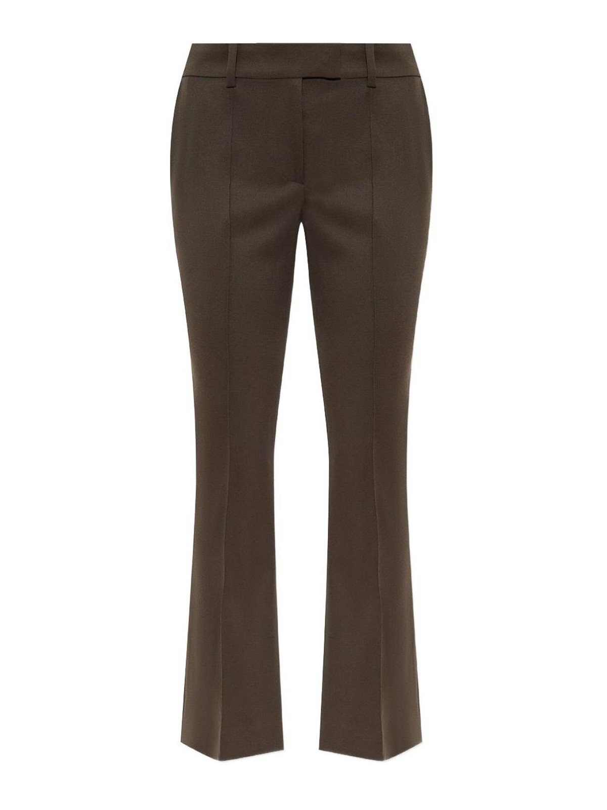 Attico Tailored Brown Trousers With Slightly Flared Silhouette In Brown