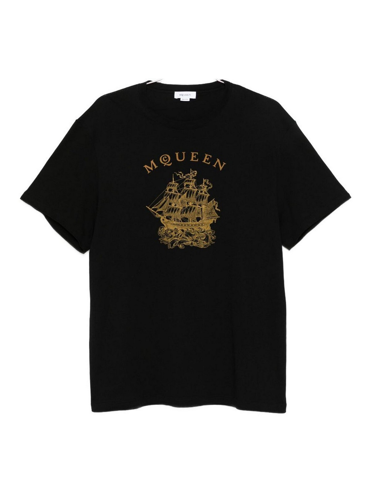 Alexander Mcqueen Black T-shirt With Print In Black