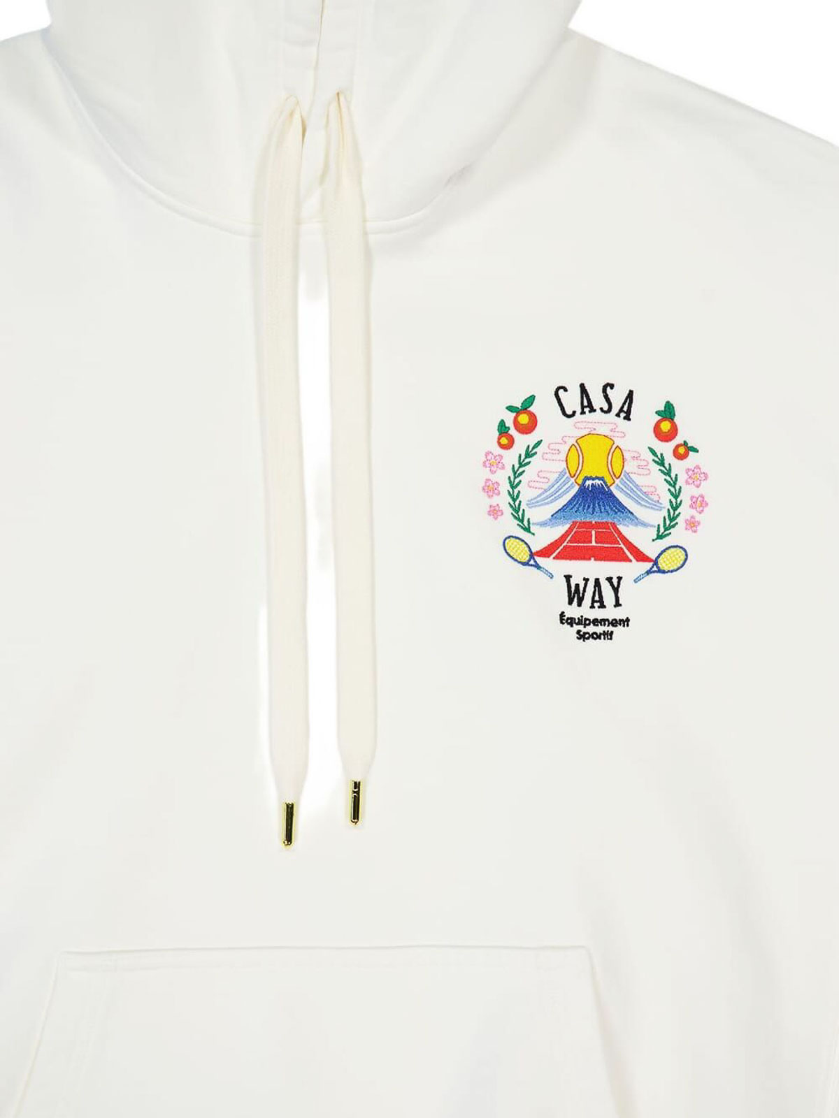 Casablanca Hooded Sweatshirt With Embroidered Logo In White