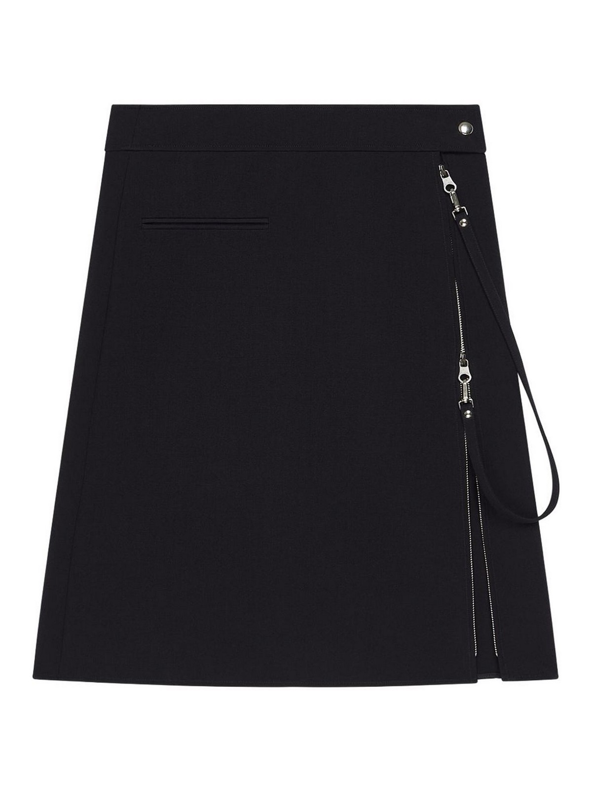 Courrèges Midi Skirt With Side Zip In Black