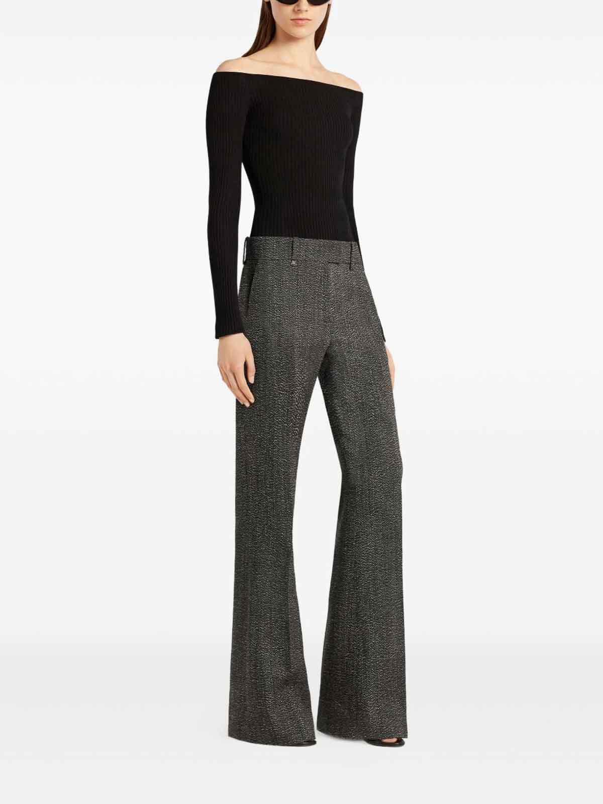 Courrèges Shoulderless Ribbed Knit Top In Black