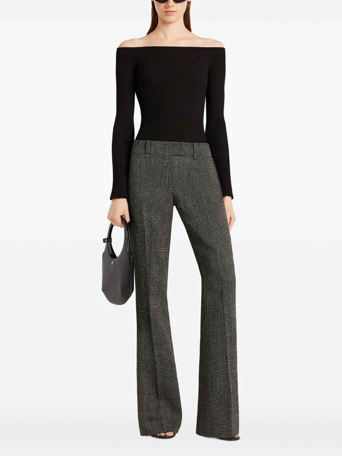 Courrèges Shoulderless Ribbed Knit Top In Black