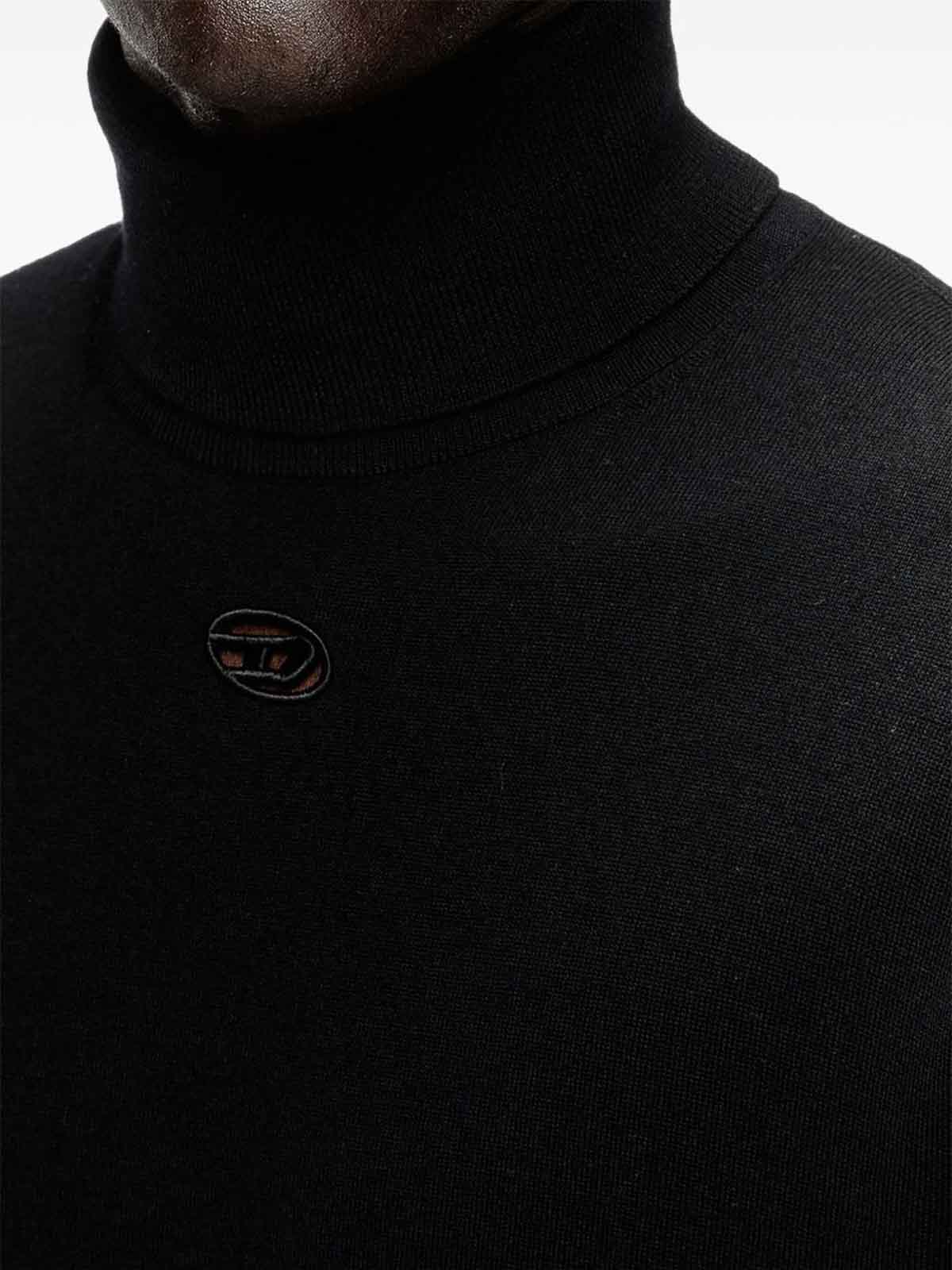 Diesel Turtleneck Sweater In Black