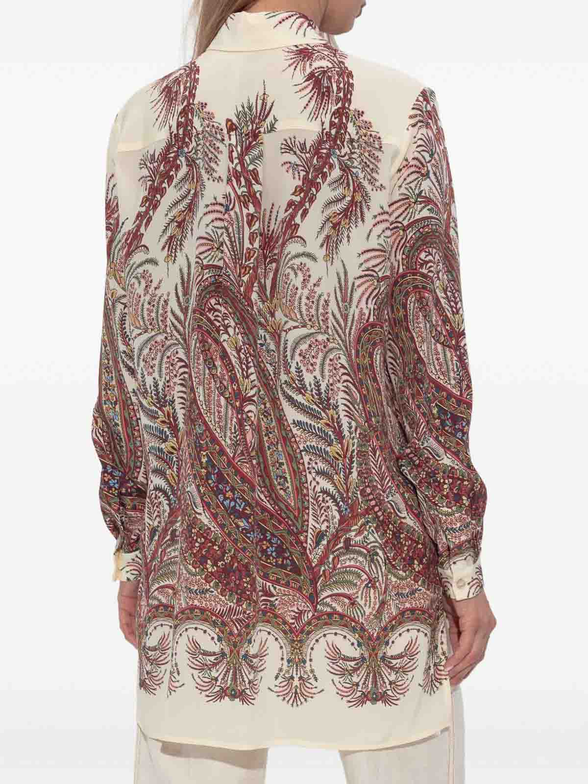 Etro Crepe De Chine Silk Shirt In Multi