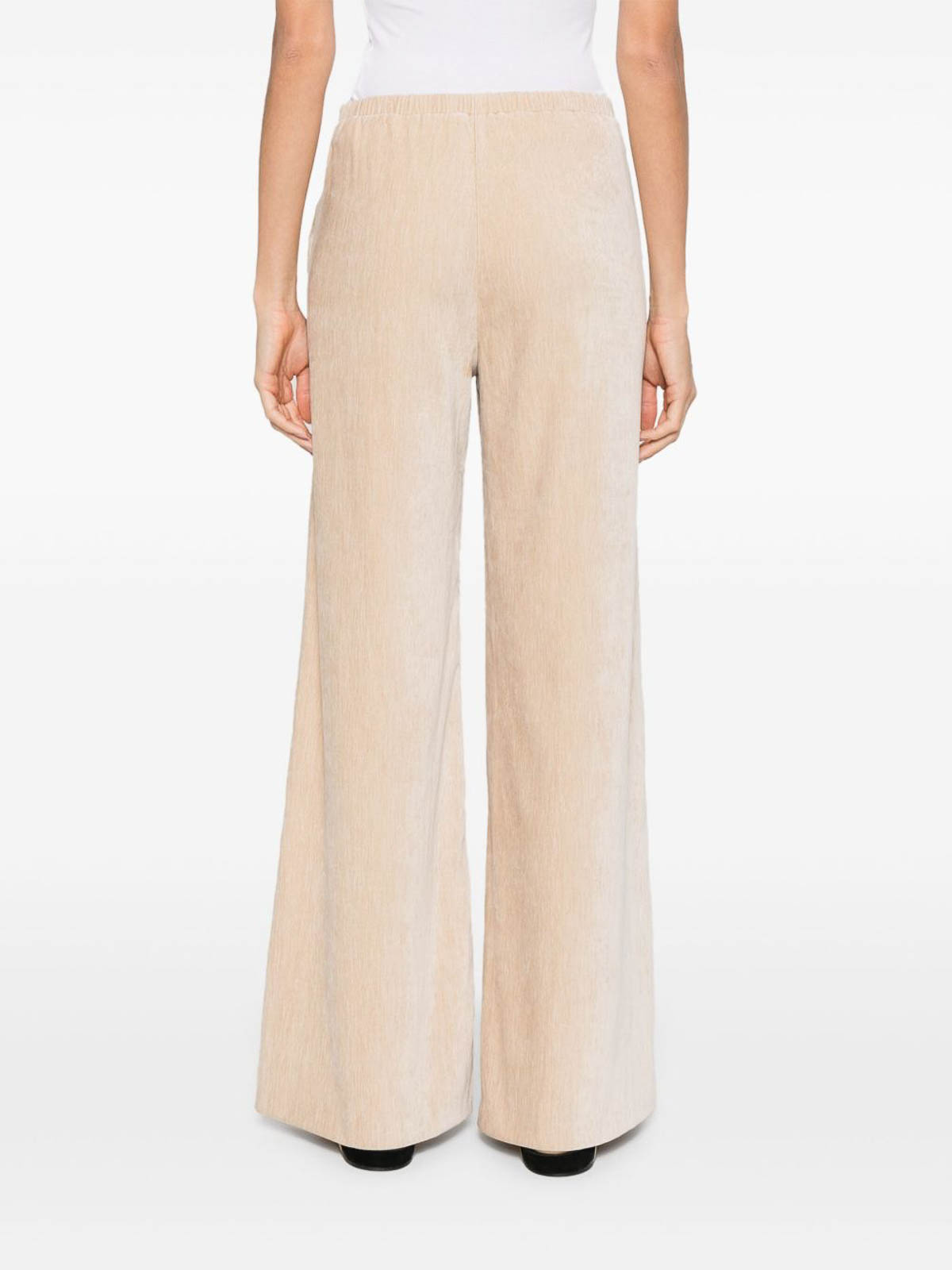 Forte Forte High-waisted Wide Leg Velvet Trousers In Neutral