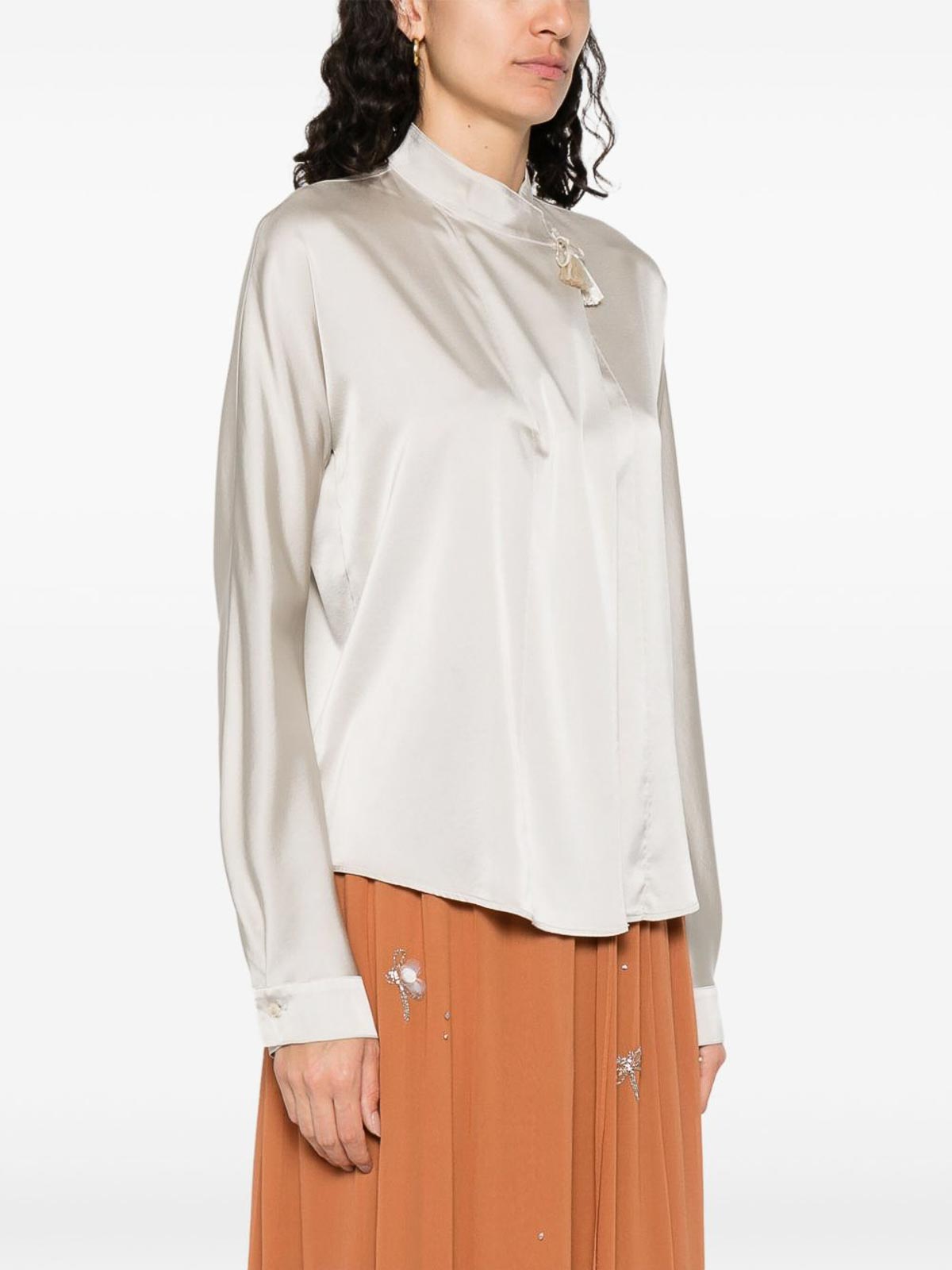 Forte Forte Grey Silk Blouse In Gray