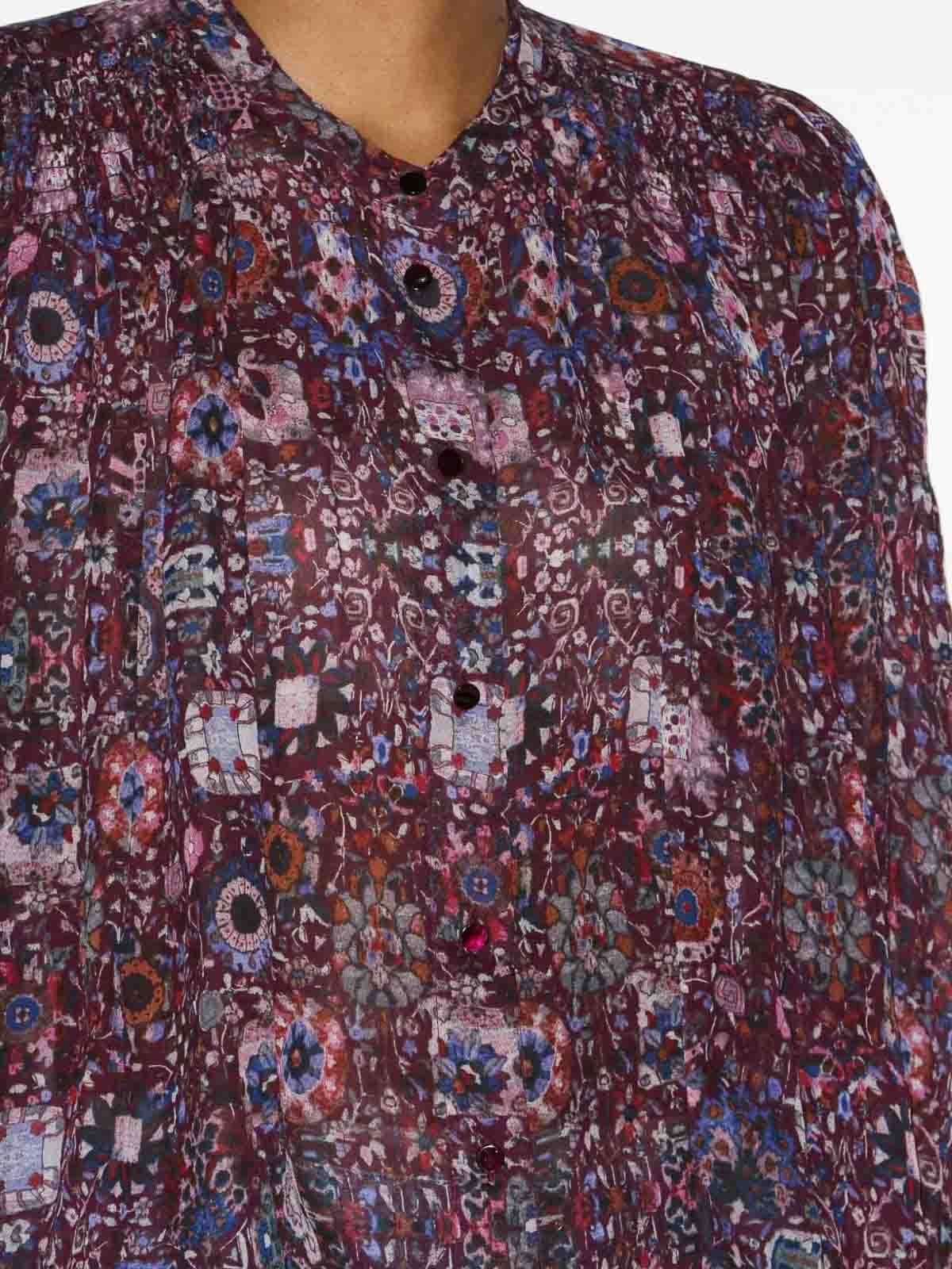 Isabel Marant Étoile Blouse With Abstract Pattern In Plum In Multi
