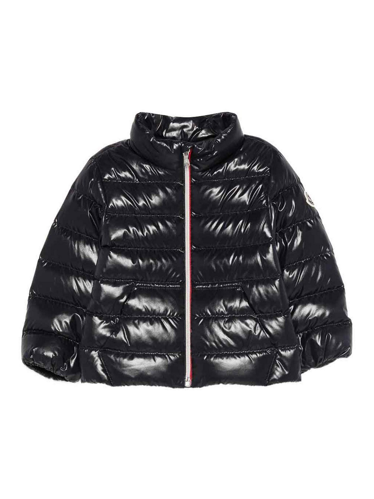 Moncler Navy Blue  Down Jacket In Black