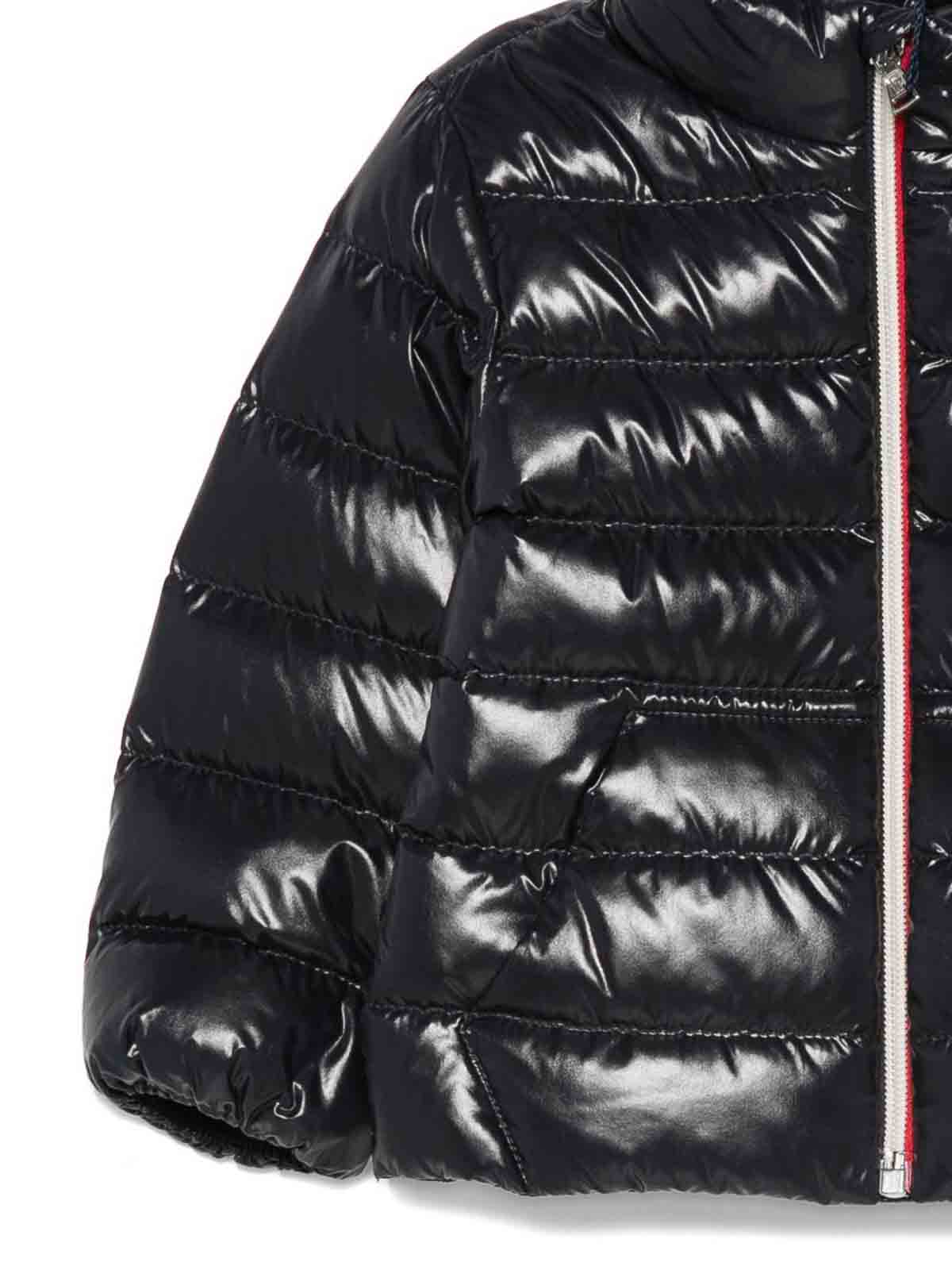 Moncler Navy Blue  Down Jacket In Black