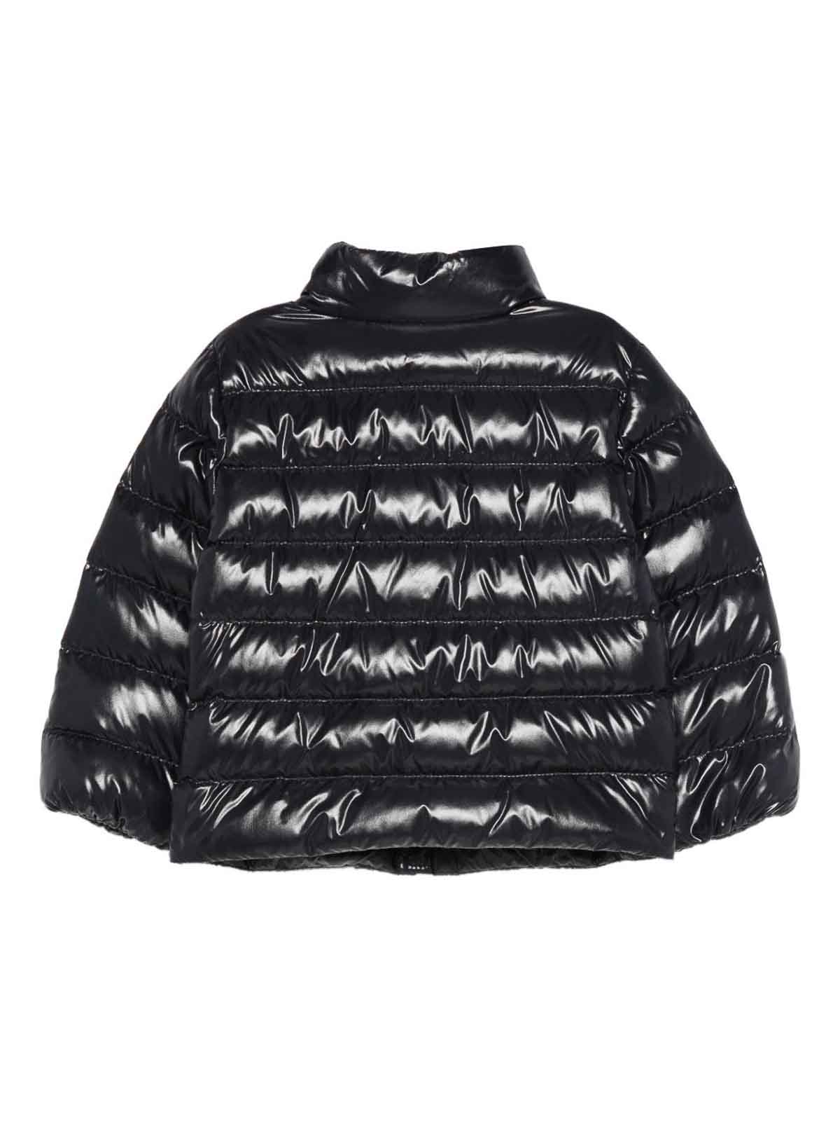 Moncler Navy Blue  Down Jacket In Black