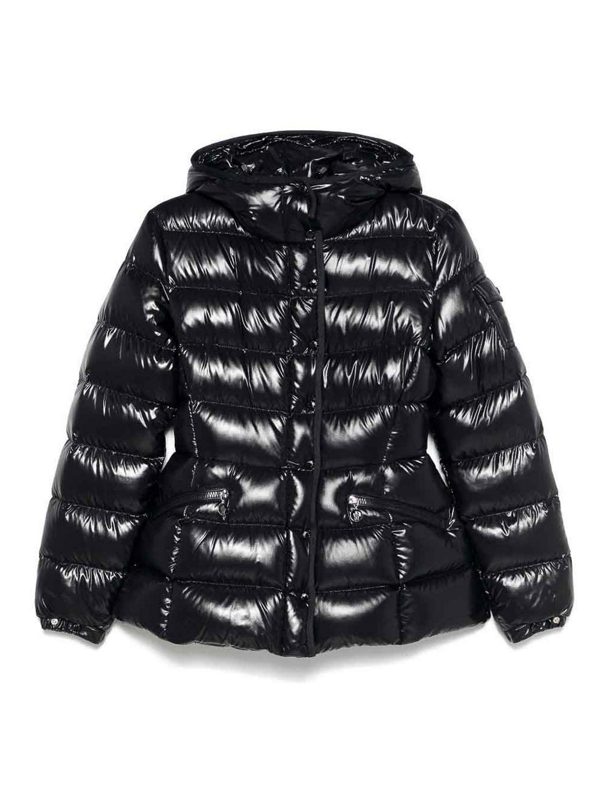 Moncler Glossy Black 'barante' Down Jacket With Hood In Black