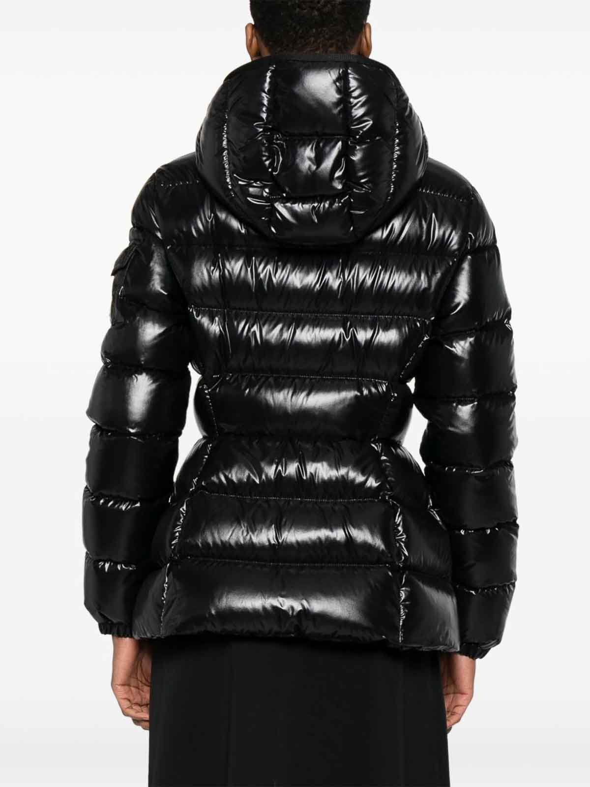 Moncler Glossy Black 'barante' Down Jacket With Hood In Black