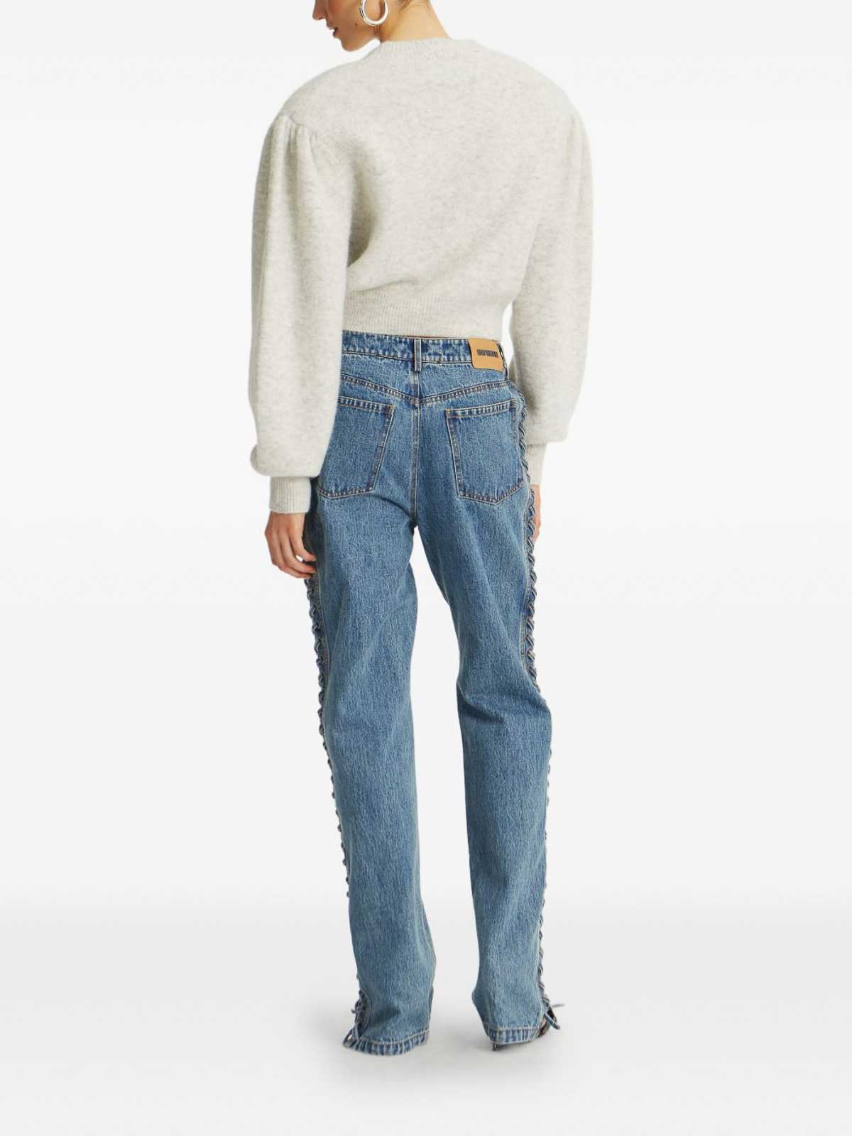 Rotate Birger Christensen Rotate Birgerchristensen Puff Sleeve Knit Cardigan In Gray