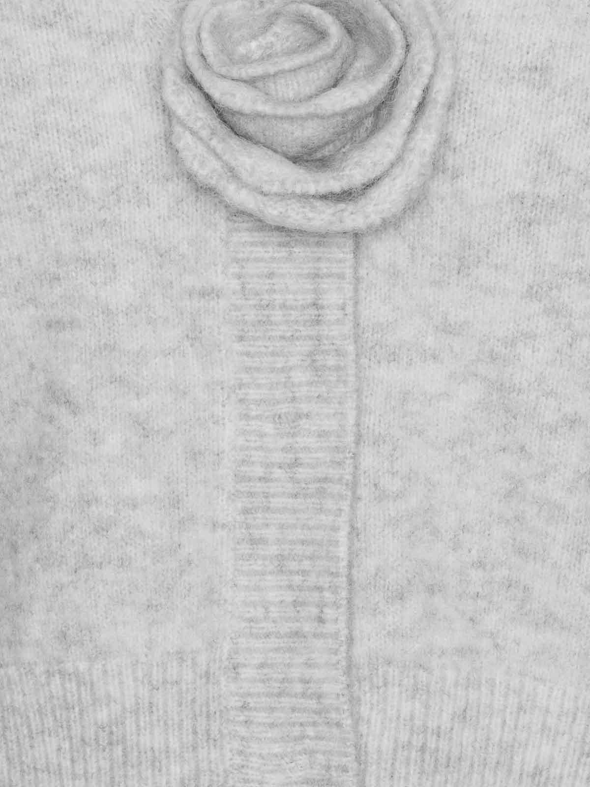 Rotate Birger Christensen Rotate Birgerchristensen Puff Sleeve Knit Cardigan In Gray