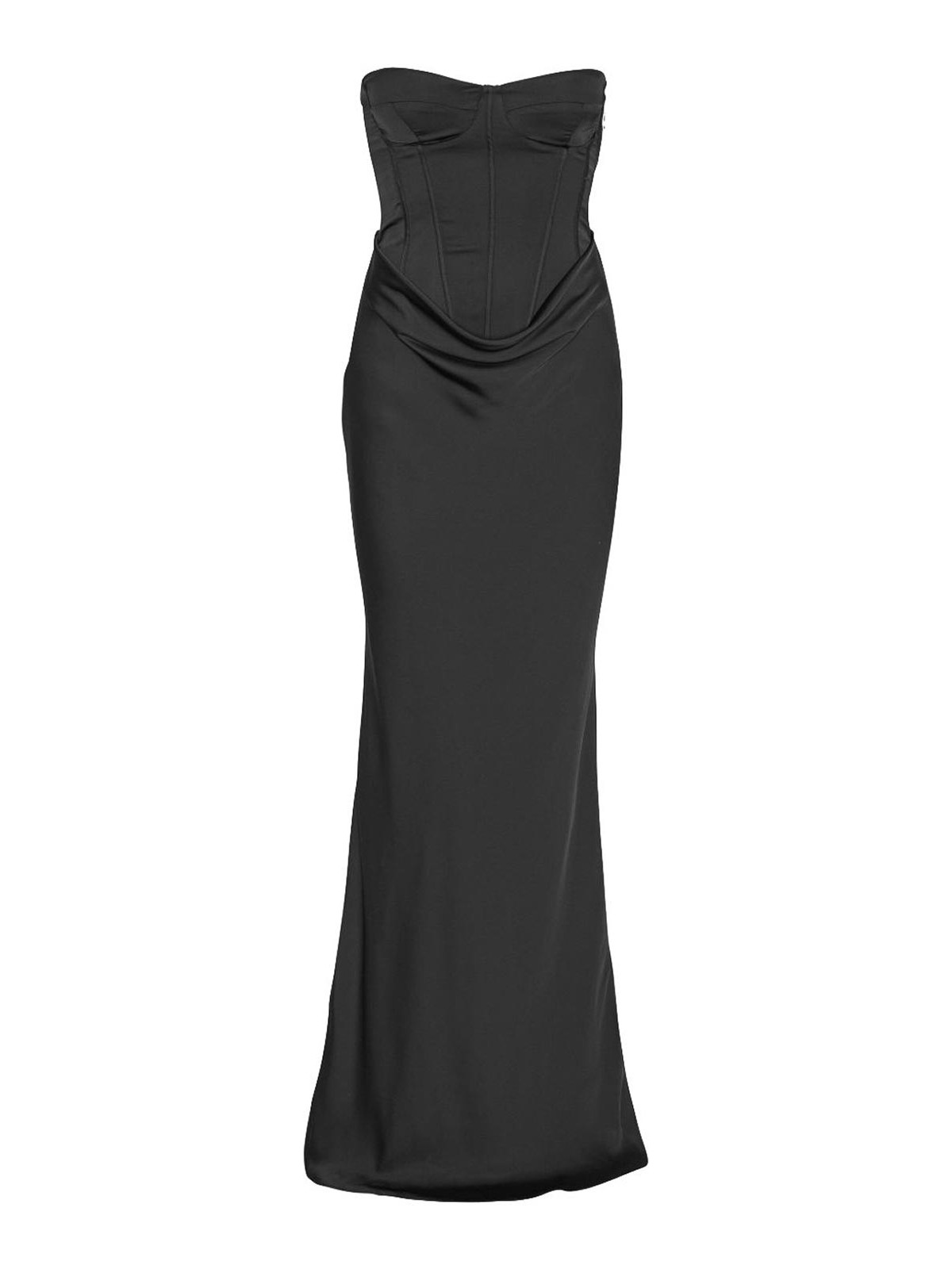 Rotate Birger Christensen Black Long Dress With Corset In Black