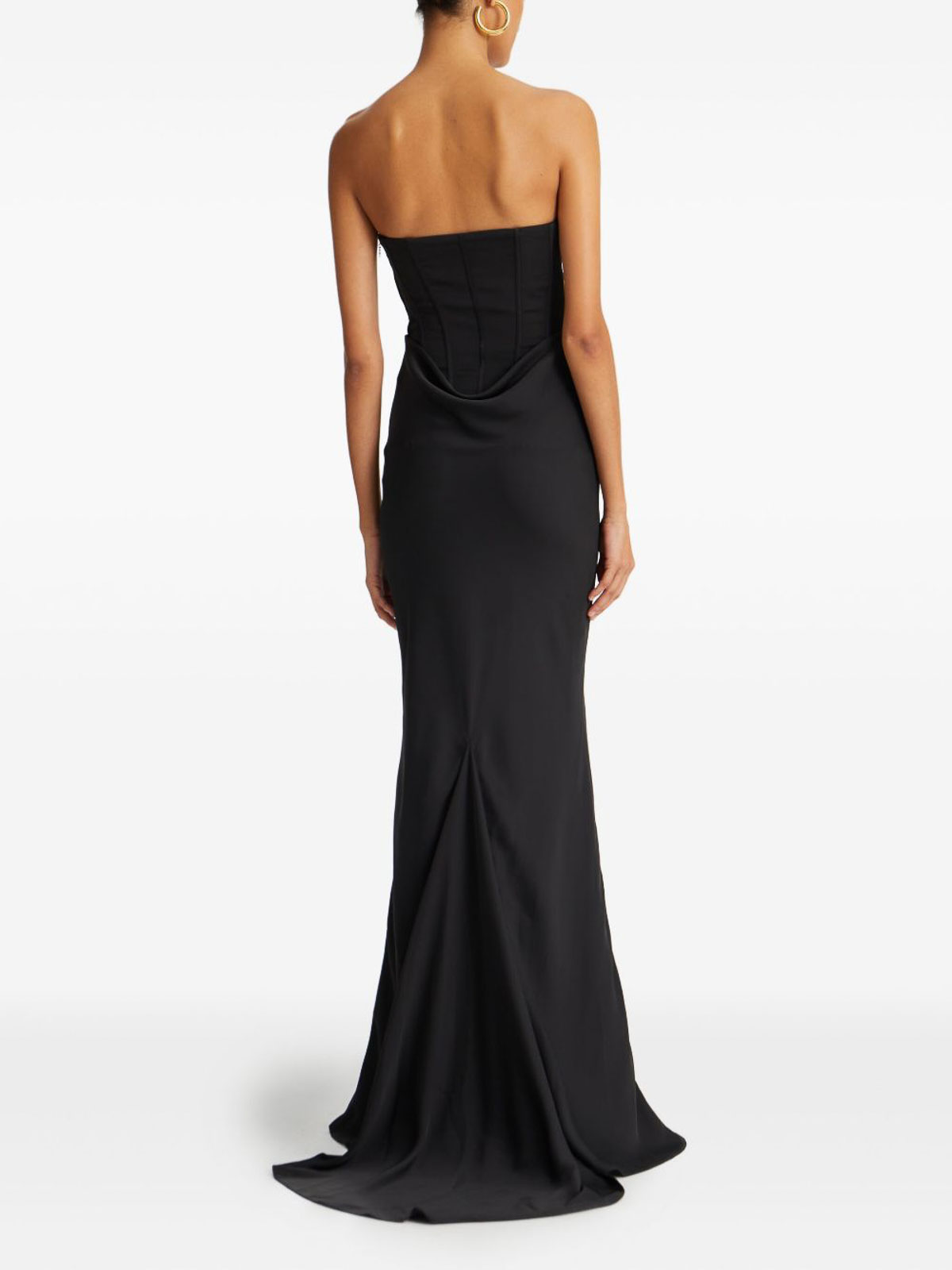Rotate Birger Christensen Black Long Dress With Corset In Black