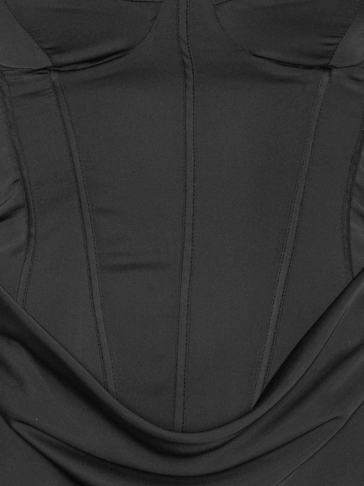 Rotate Birger Christensen Black Long Dress With Corset In Black
