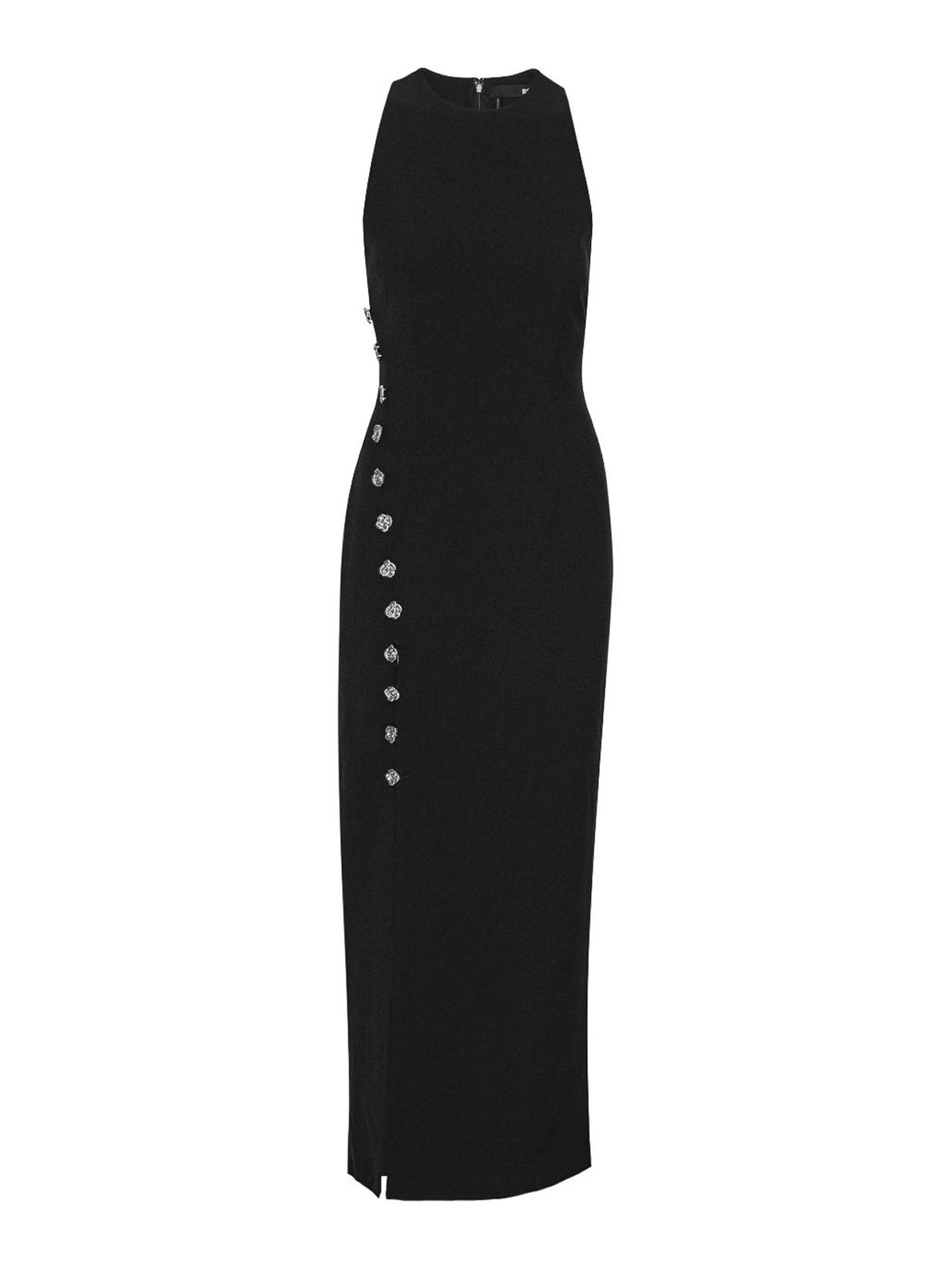 Rotate Birger Christensen Rotate Sleeveless Crepe Evening Dress With Rear Zip In Black