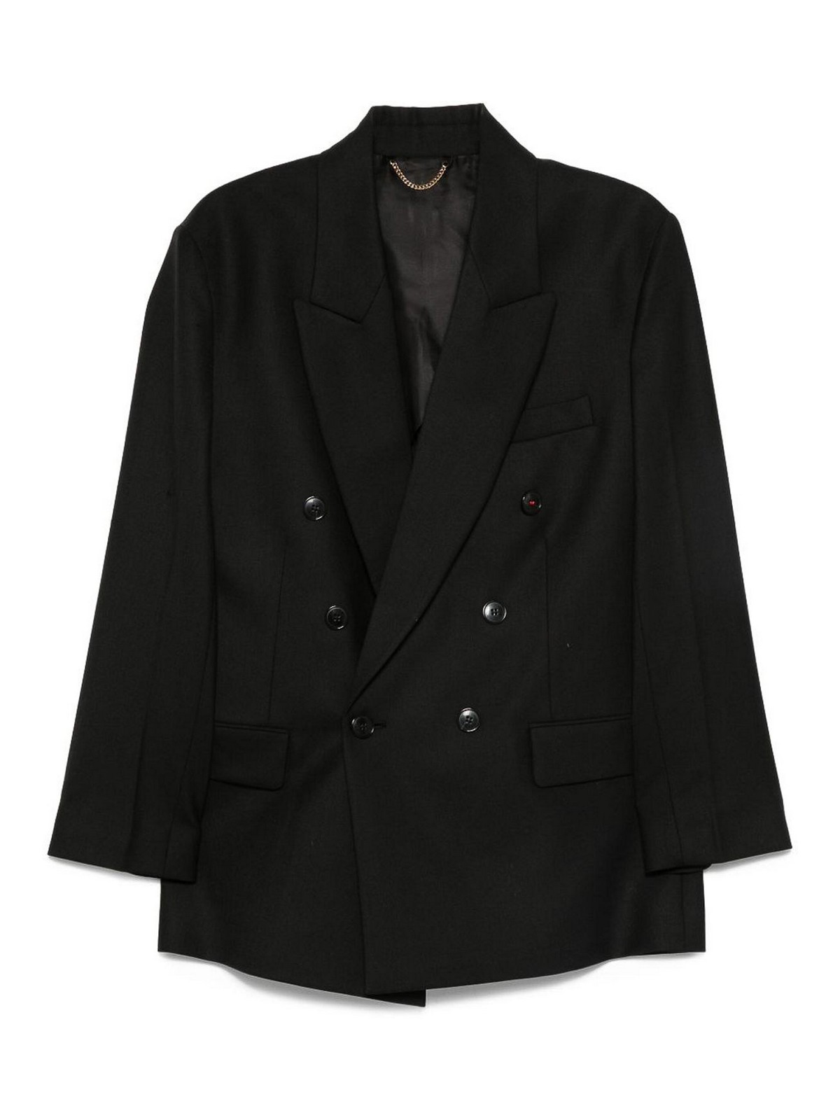 Victoria Beckham Wool Blend Double-breasted Jacket In Black