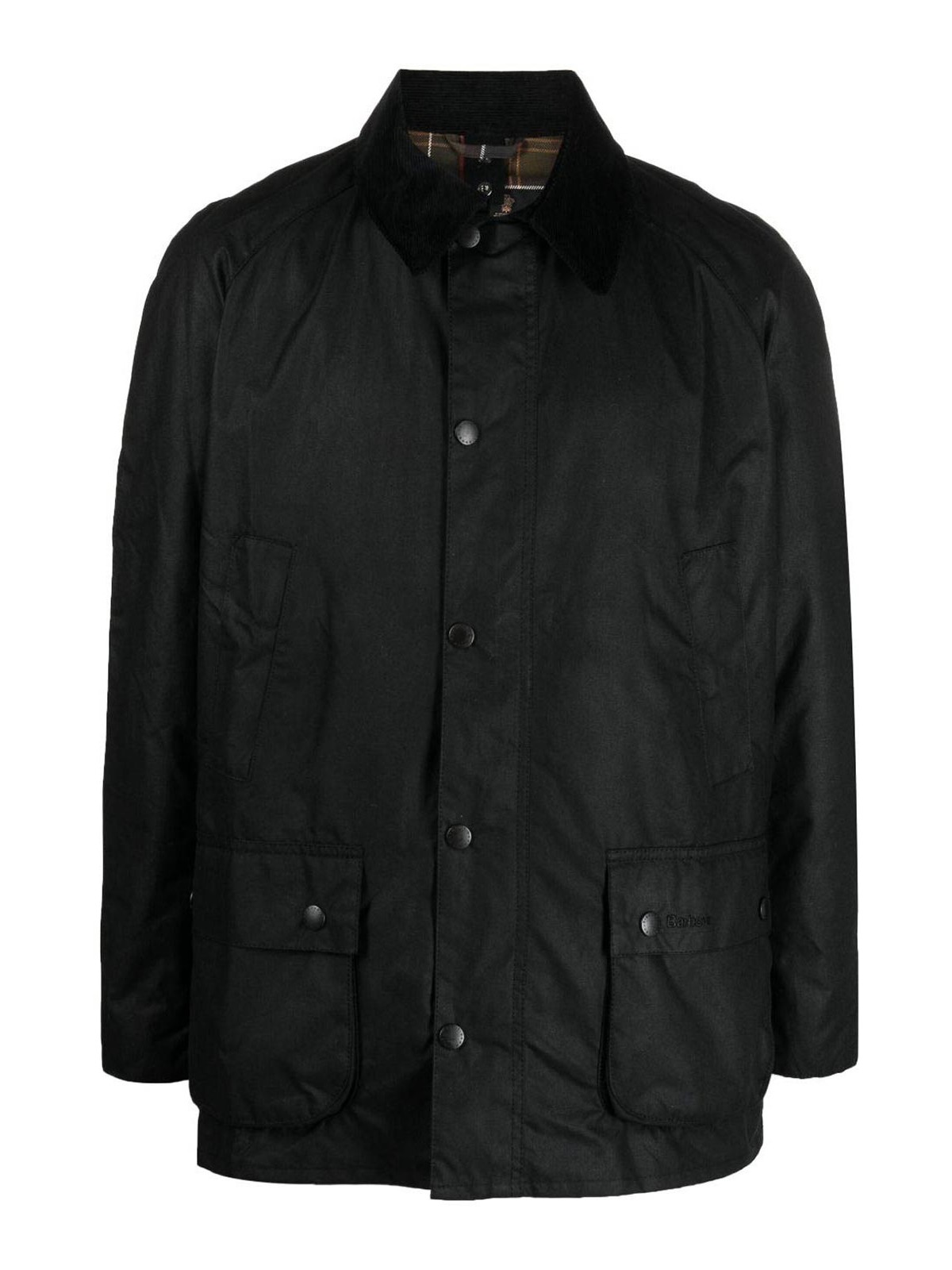 Barbour Black Waxed Cotton Classic Jacket In Black