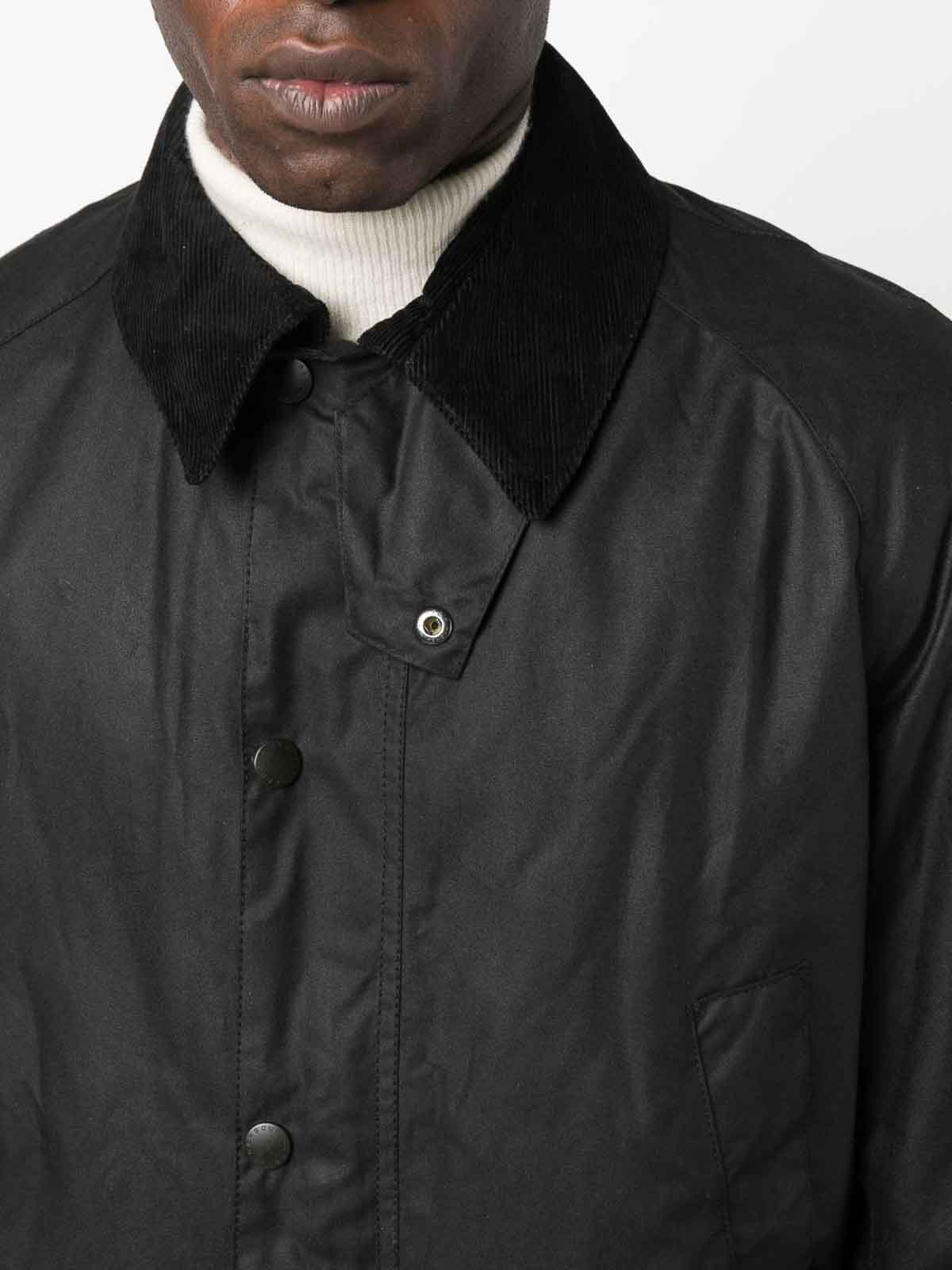 Barbour Black Waxed Cotton Classic Jacket In Black