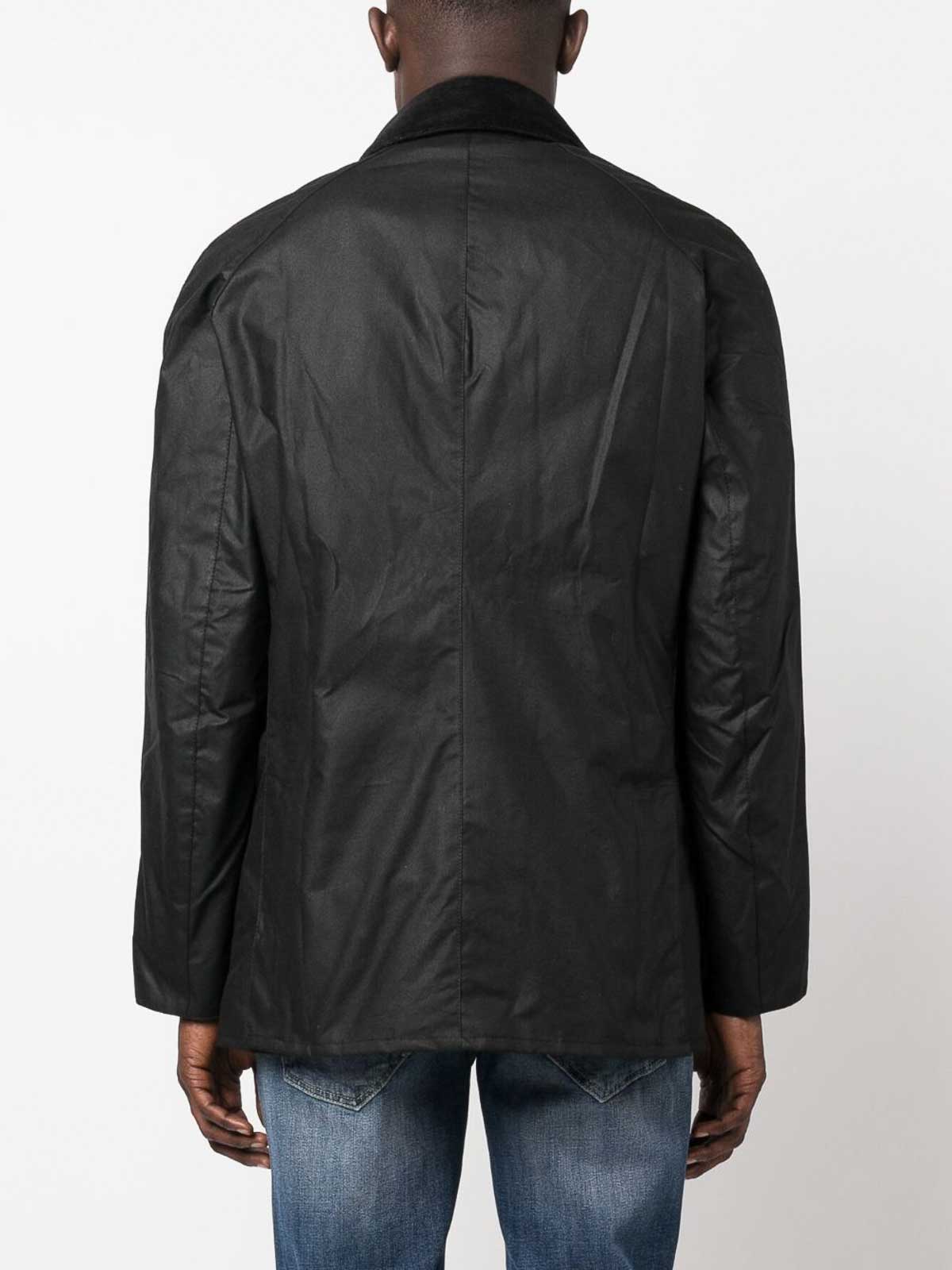 Barbour Black Waxed Cotton Classic Jacket In Black
