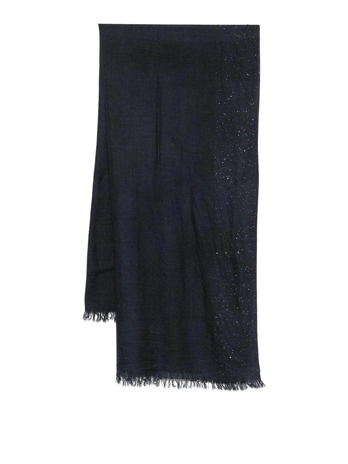 Faliero Sarti Kundy Sequin-embellished Wool Scarf Accessories In Black