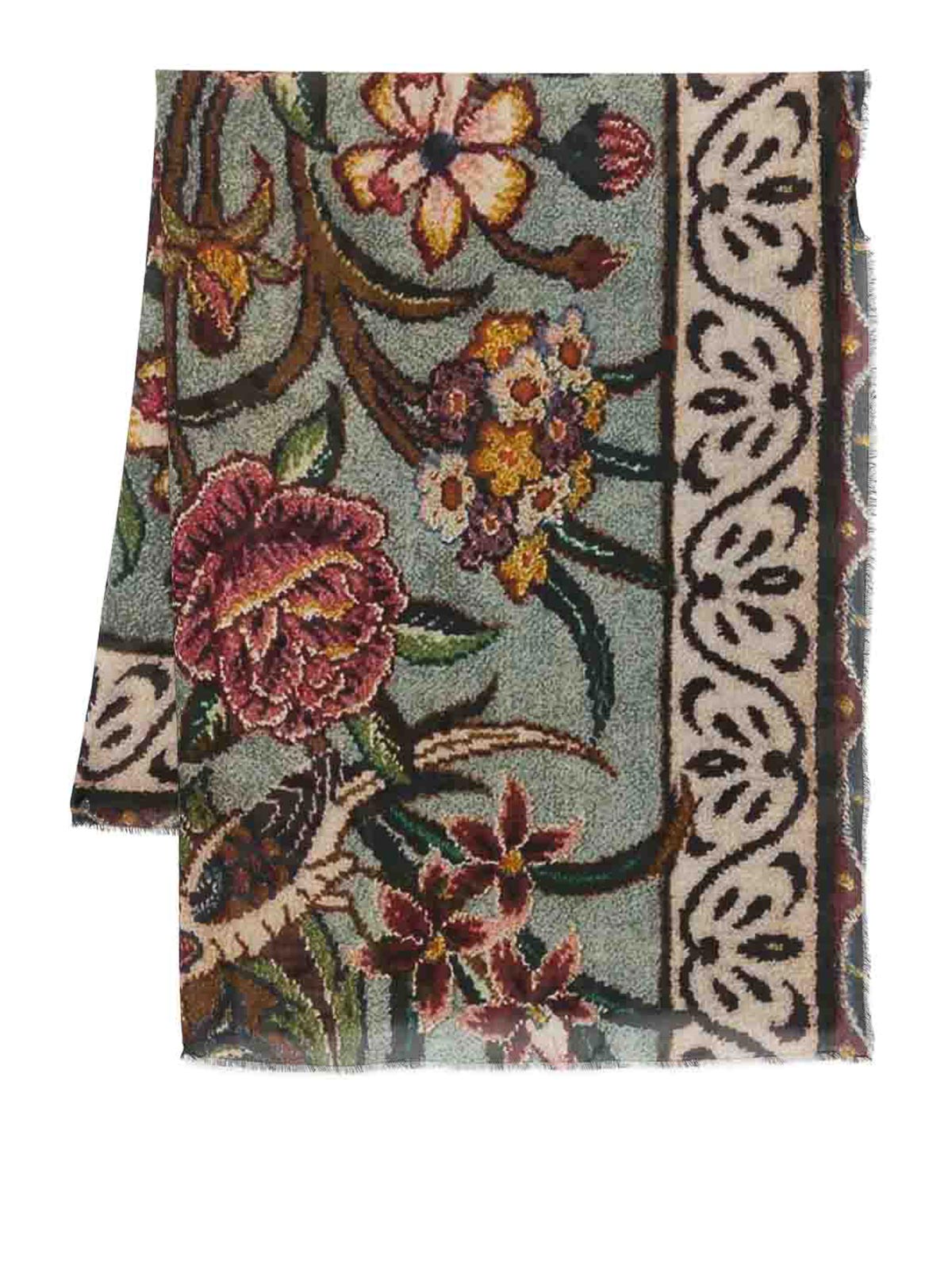 Faliero Sarti Floral Rectangular Scarf Soft Texture In Multi
