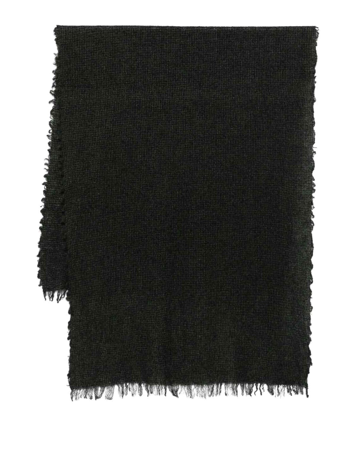 Faliero Sarti Fringed-edge Wool Scarf In Black