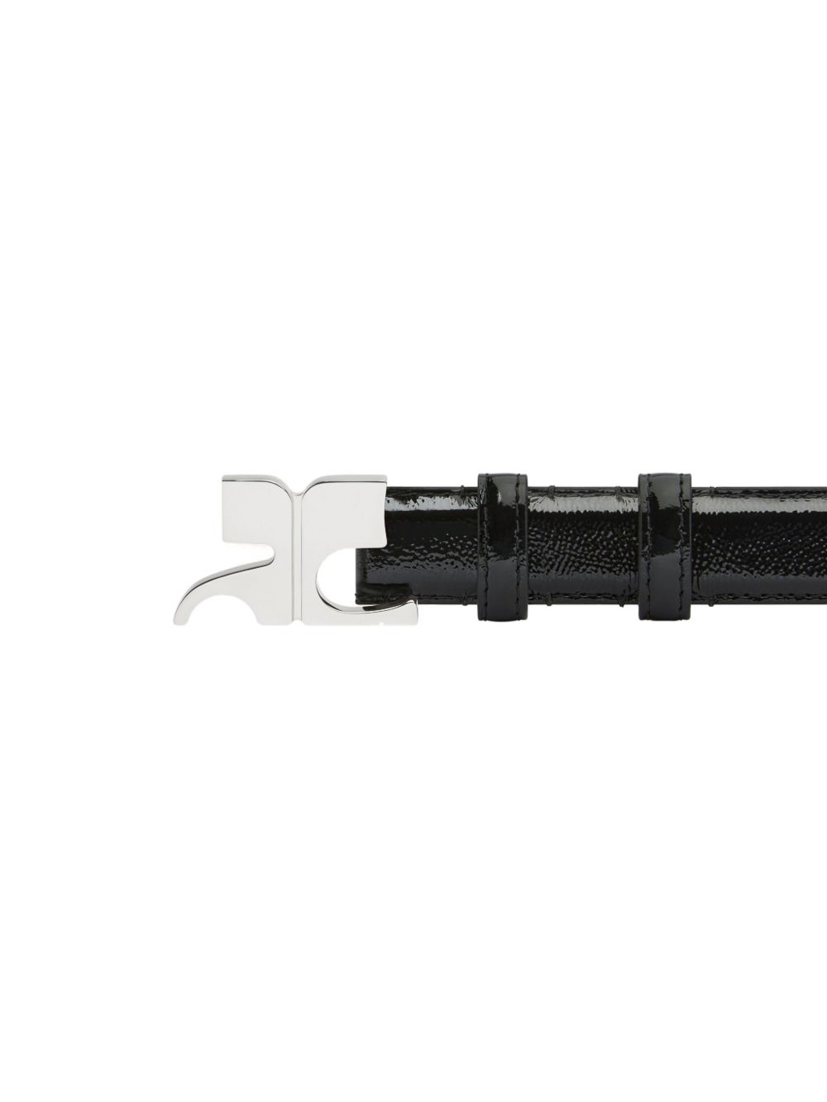 Courrèges Burgundy Belt In Naplack Calfskin In Black