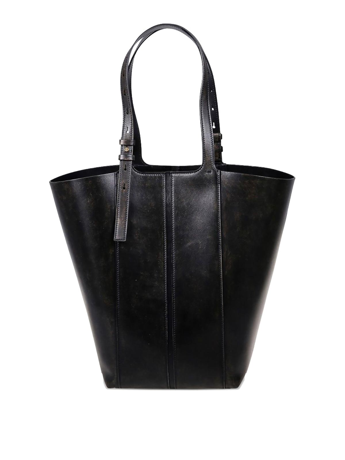 Golden Goose Vita Tote Bag In Black Leather In Black