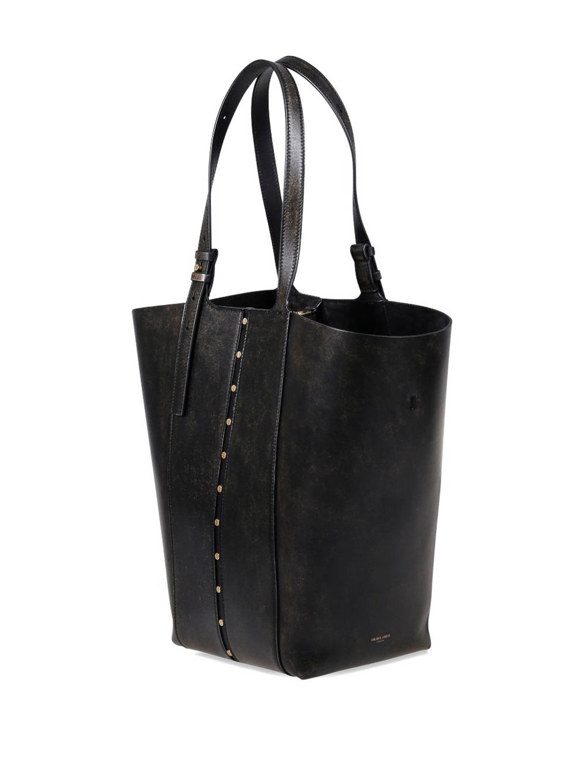 Golden Goose Vita Tote Bag In Black Leather In Black