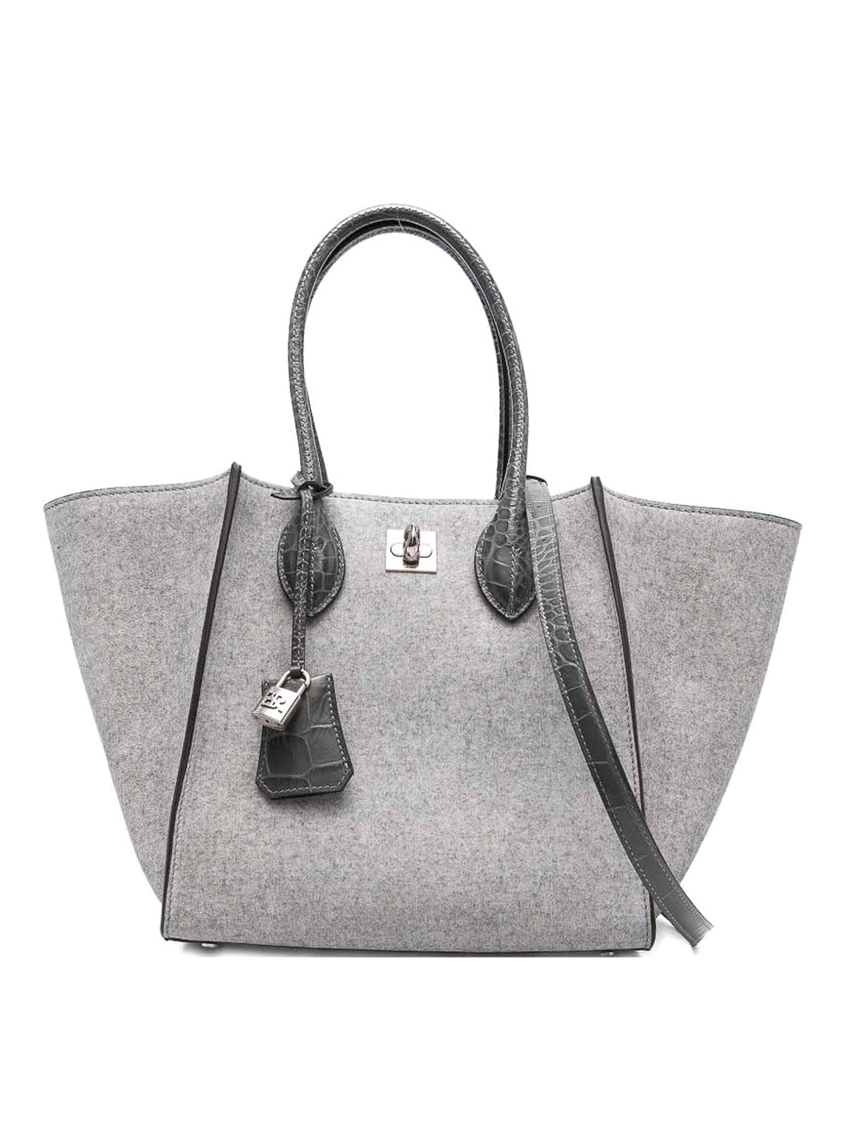 Ermanno Scervino Medium  Tote Bag In Gray