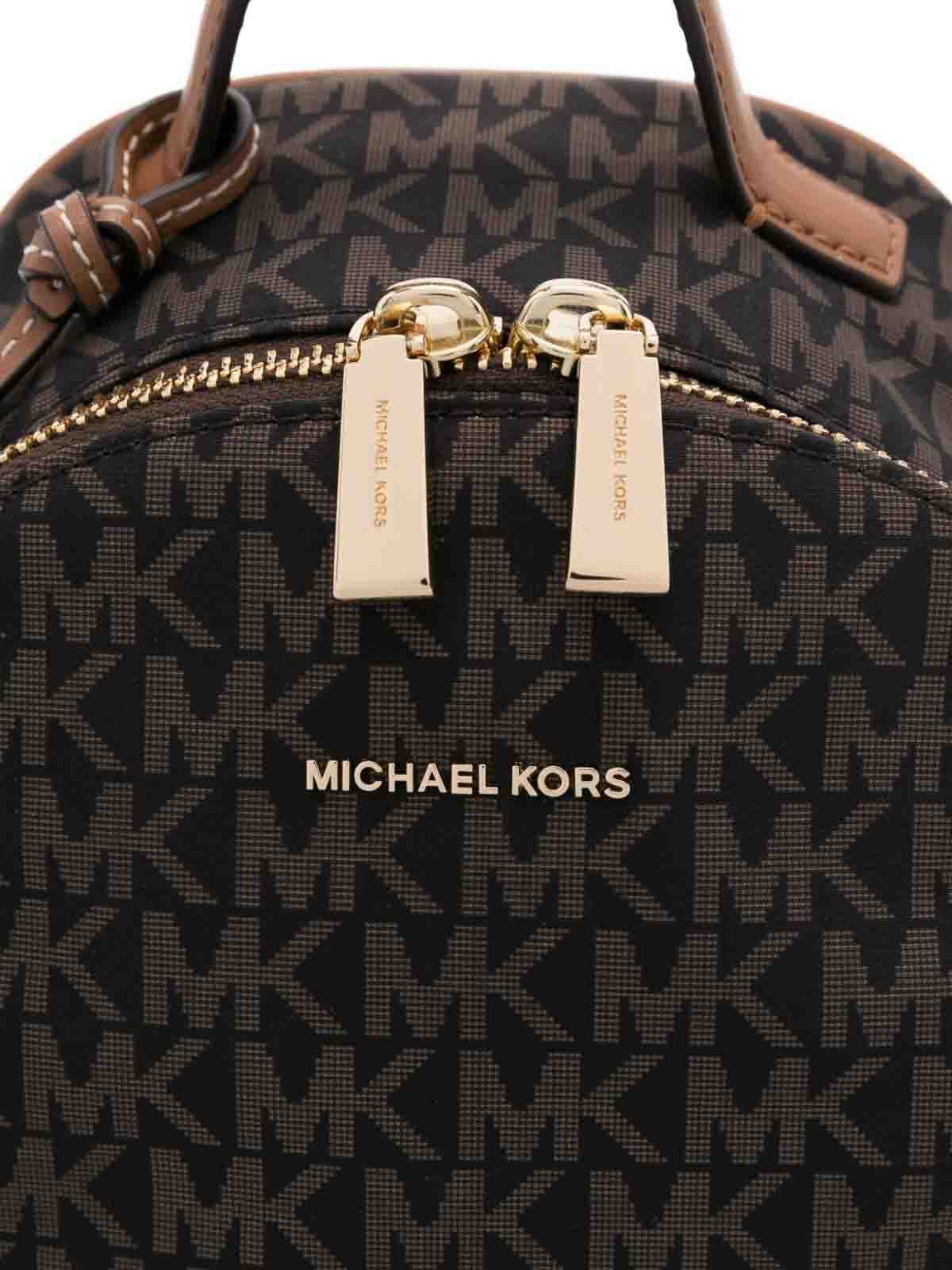 Michael Kors Printed Design Canvas Backpack In Brown