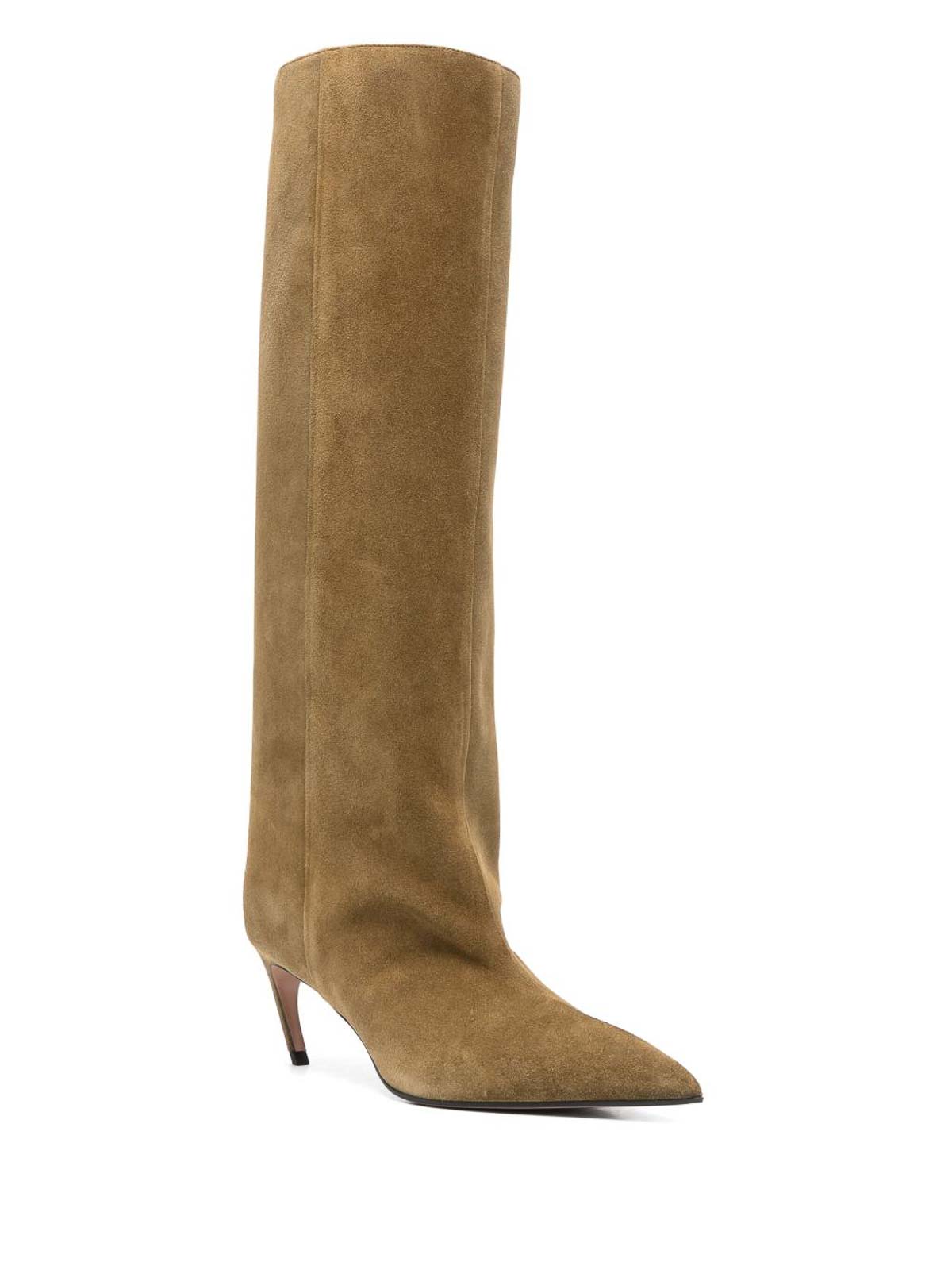 Attico 65mm Lea Suede Boots In Brown
