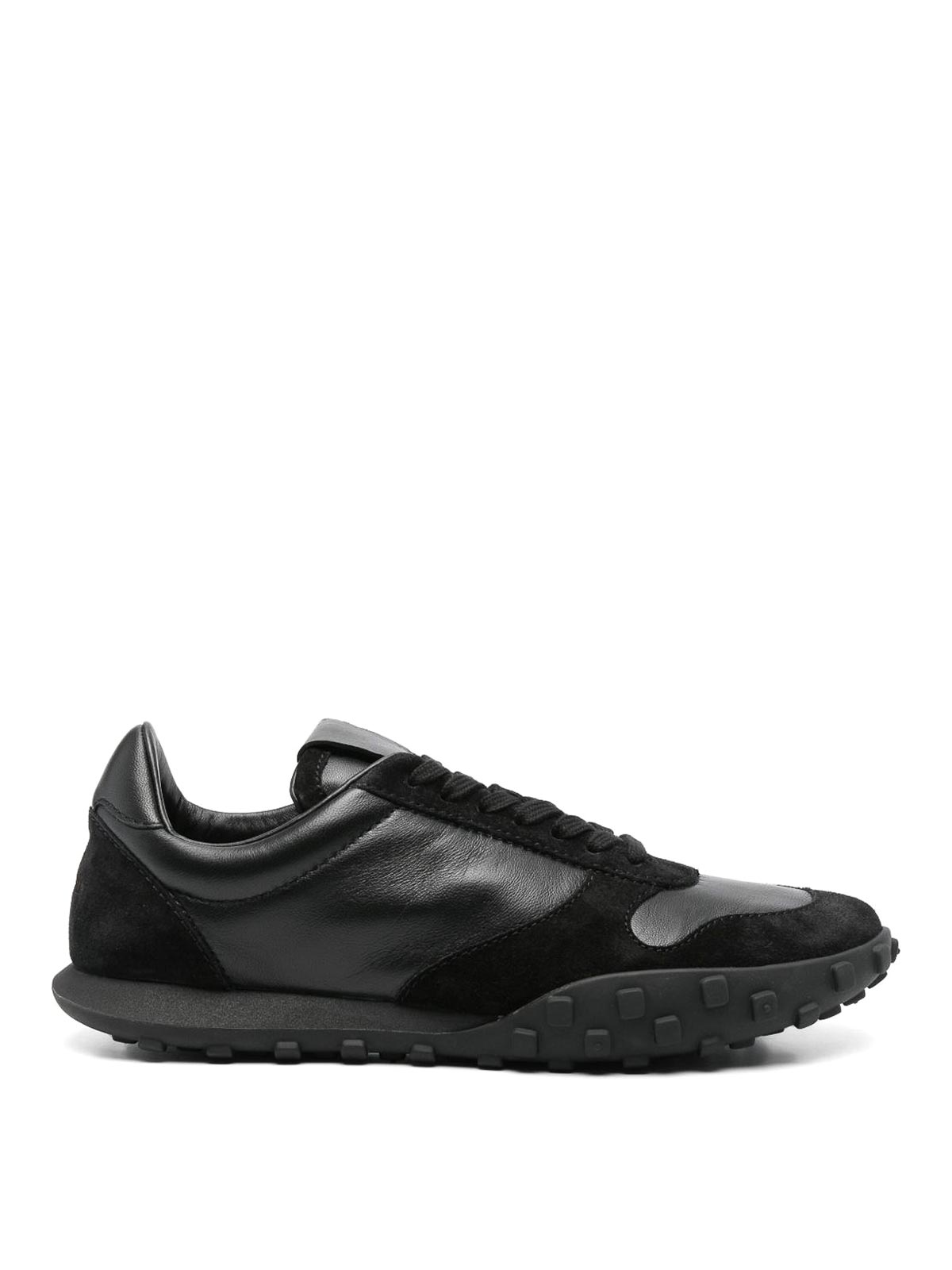 Jil Sander Black Nappa Leather And Suede Moon Sneakers In Black