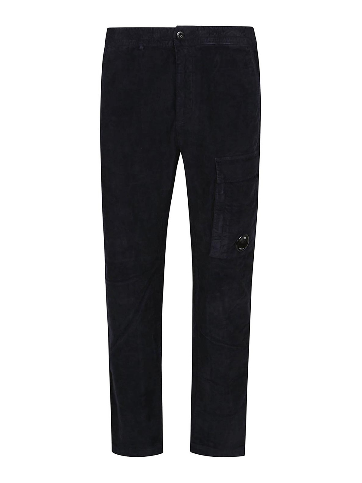 C.p. Company Stretch Corduroy Cargo Trousers In Black