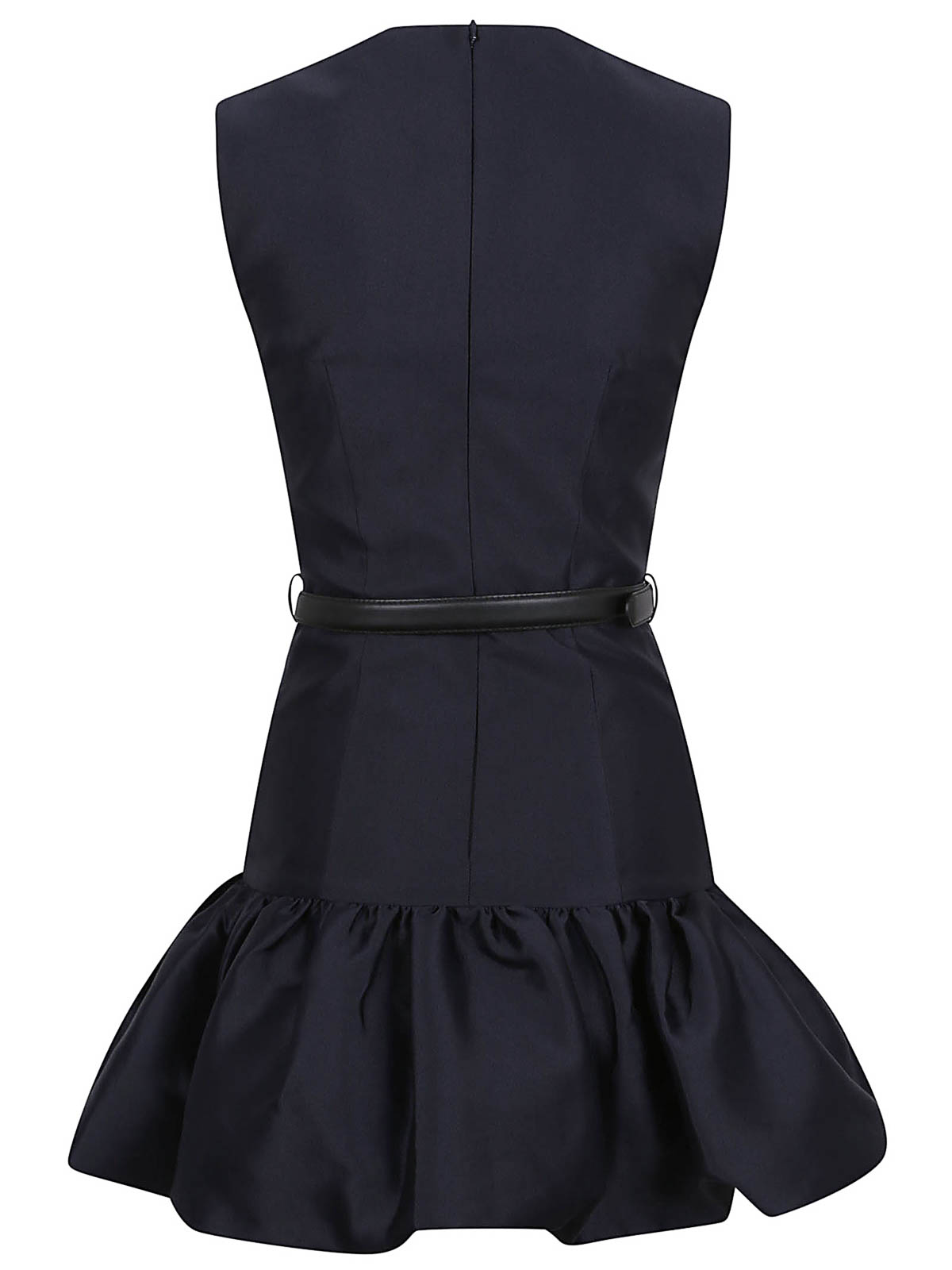 Self-portrait Taffeta Mini Dress With Puffed Skirt In Blue