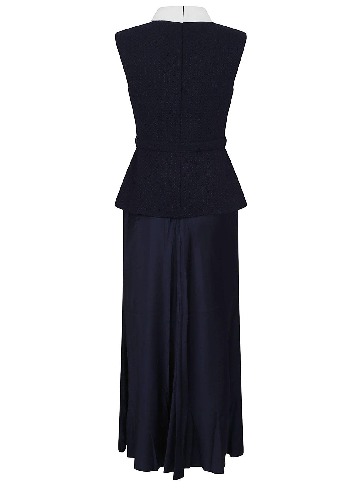 Self-portrait Self Portrait Navy Boucle Sleeveless Midi Dress In Black