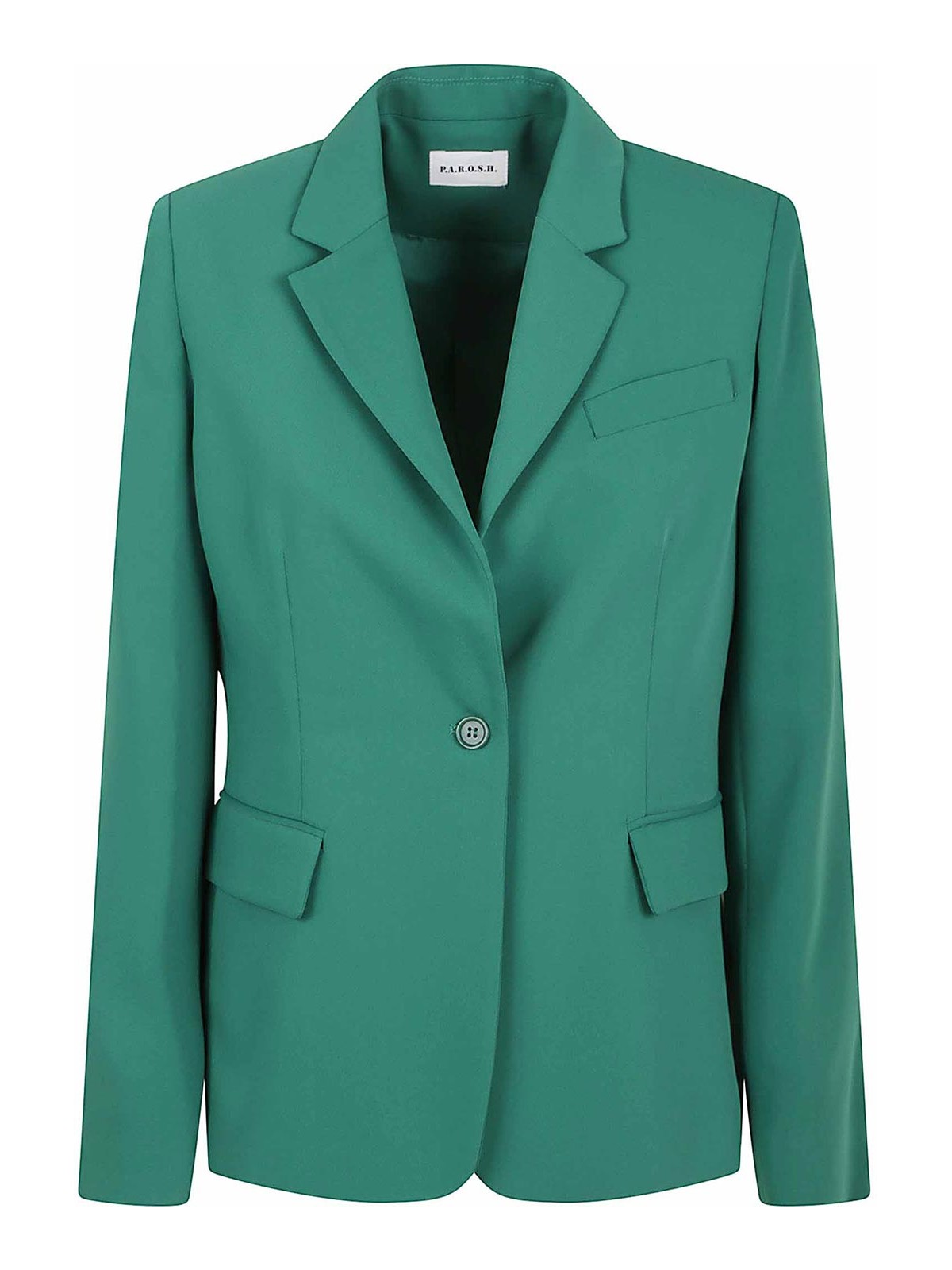 P.a.r.o.s.h Tailored Single Button Jacket With Notched Lapel In Green